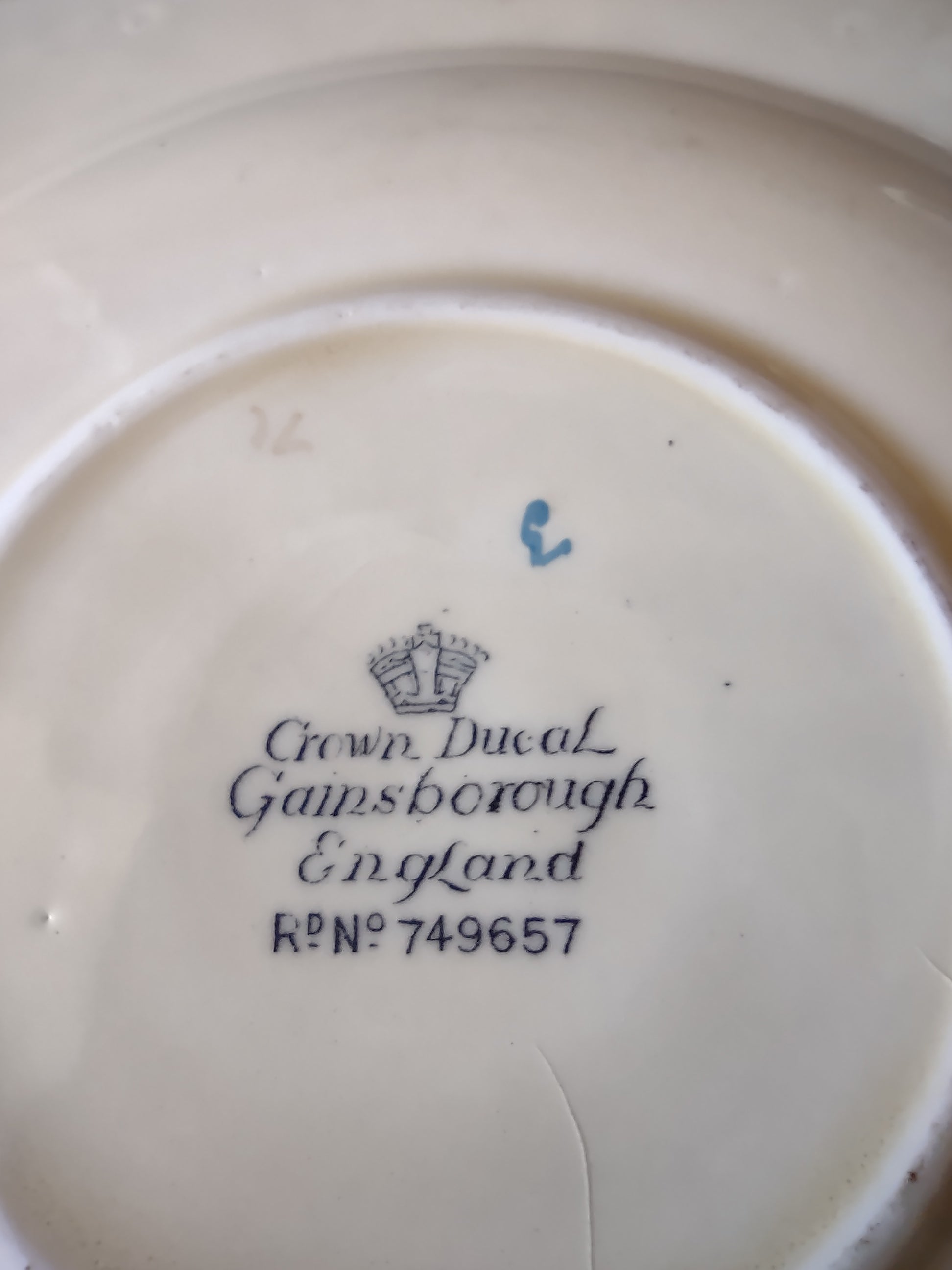Vintage Crown Ducal Gainsborough Soup Bowl Saucer England Cottagecore [5907]