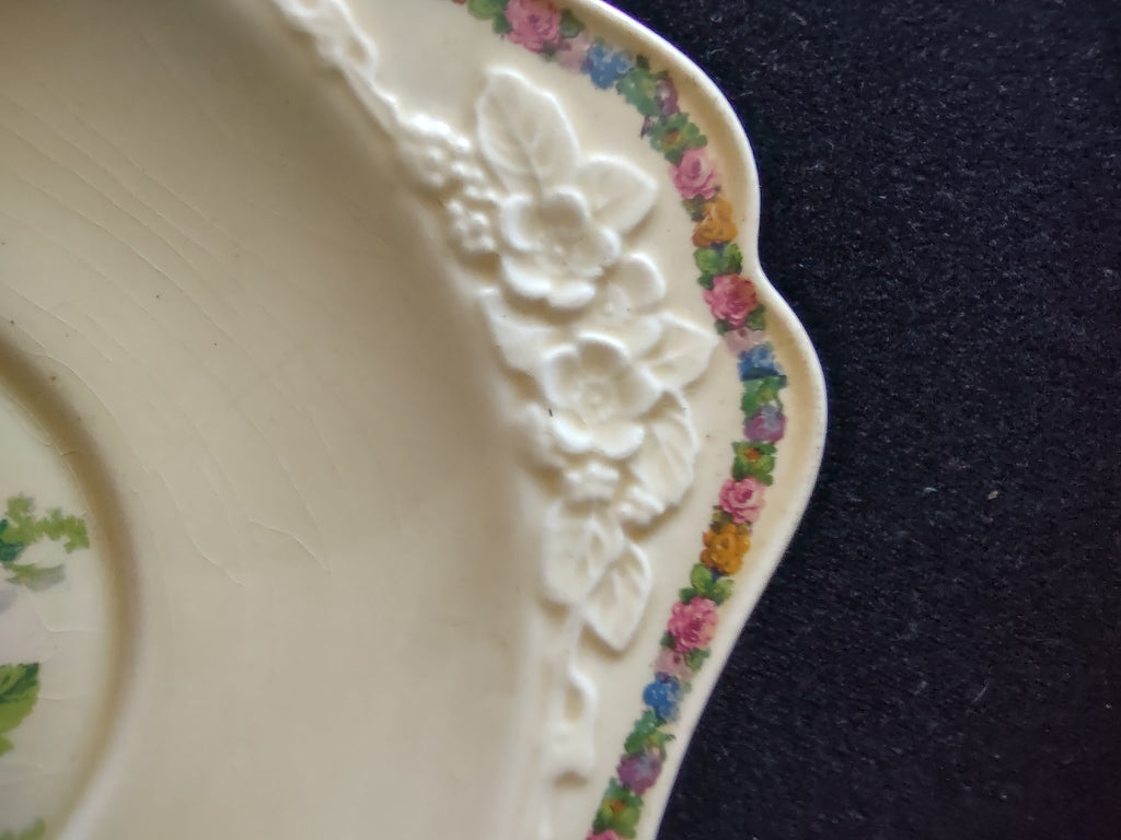 Vintage Crown Ducal Soup Bowl Saucer Ironstone England Cottagecore [5908]