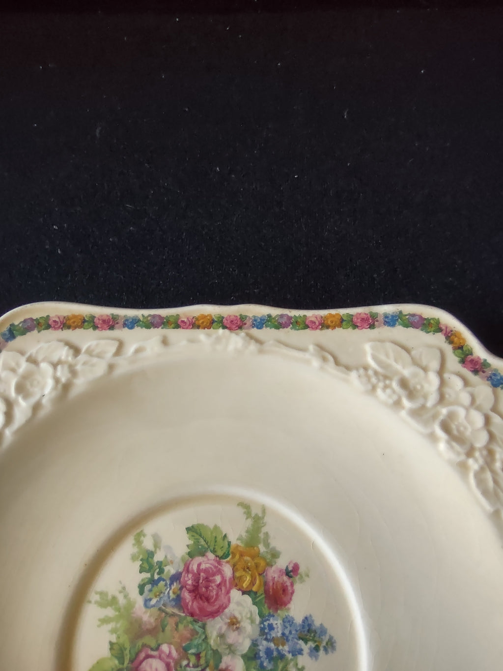 Vintage Crown Ducal Soup Bowl Saucer Ironstone England Cottagecore [5908]