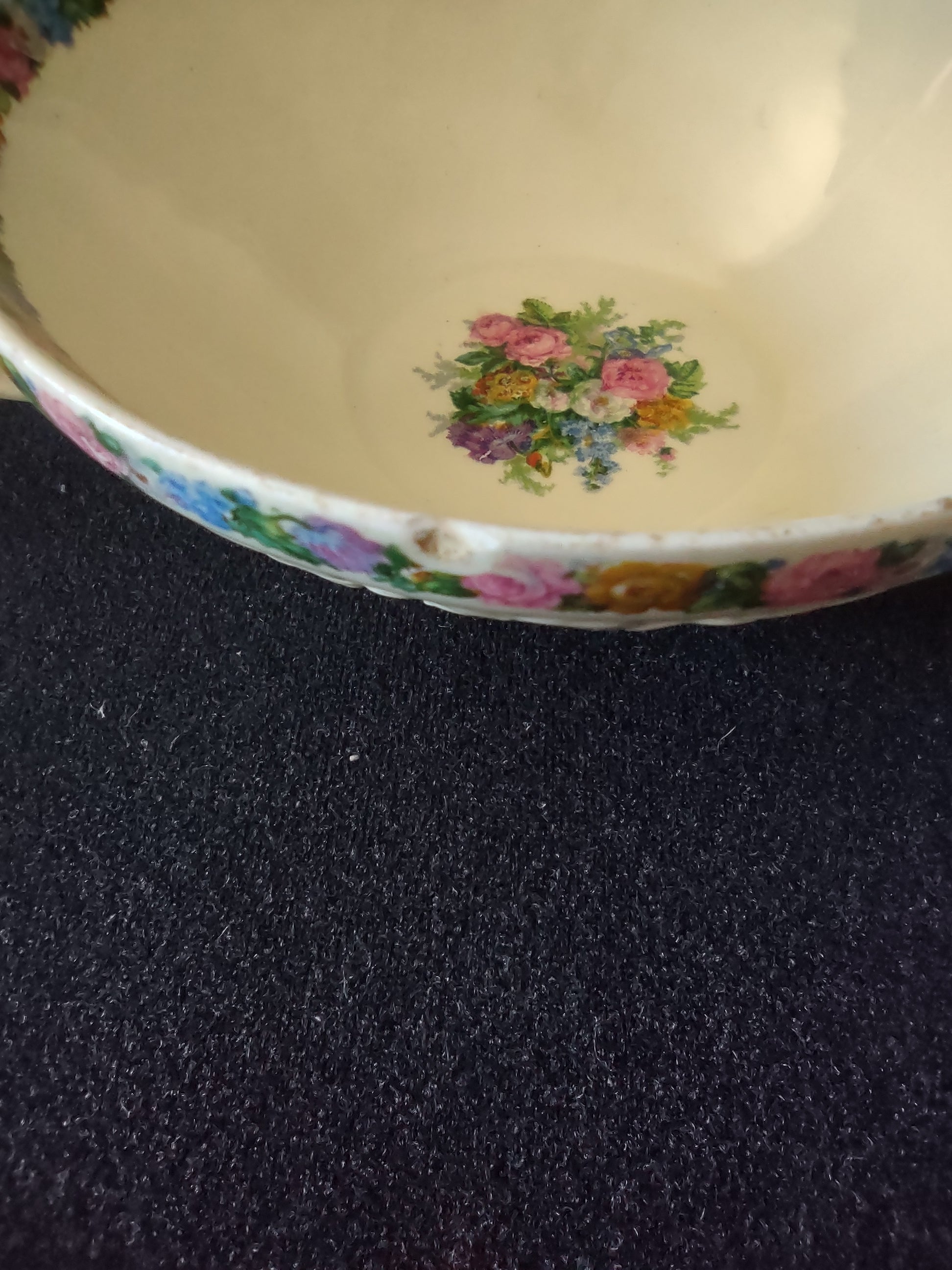 Vintage Crown Ducal Soup Bowl Saucer Ironstone England Cottagecore [5908]