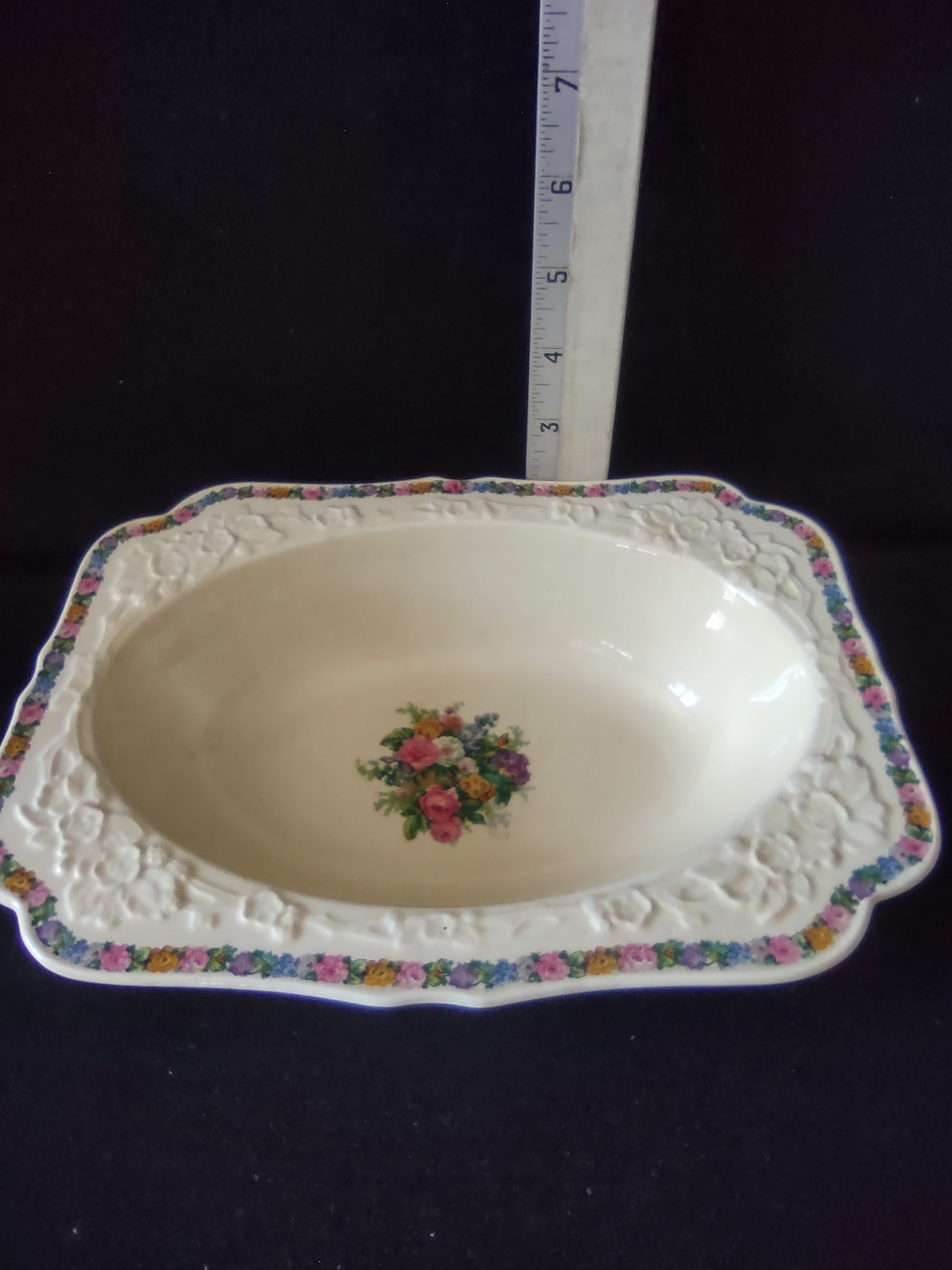 Vintage Crown Ducal Serving Bowl Ironstone England Cottagecore [5909]
