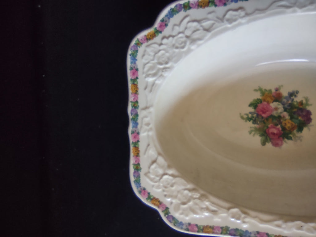 Vintage Crown Ducal Serving Bowl Ironstone England Cottagecore [5909]