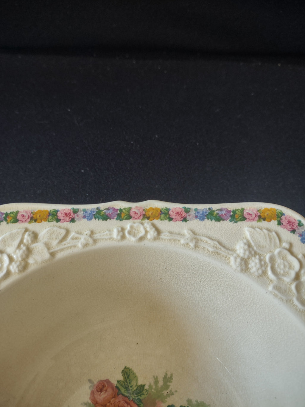 Vintage Crown Ducal Square Serving Bowl Ironstone England Cottagecore [5910]
