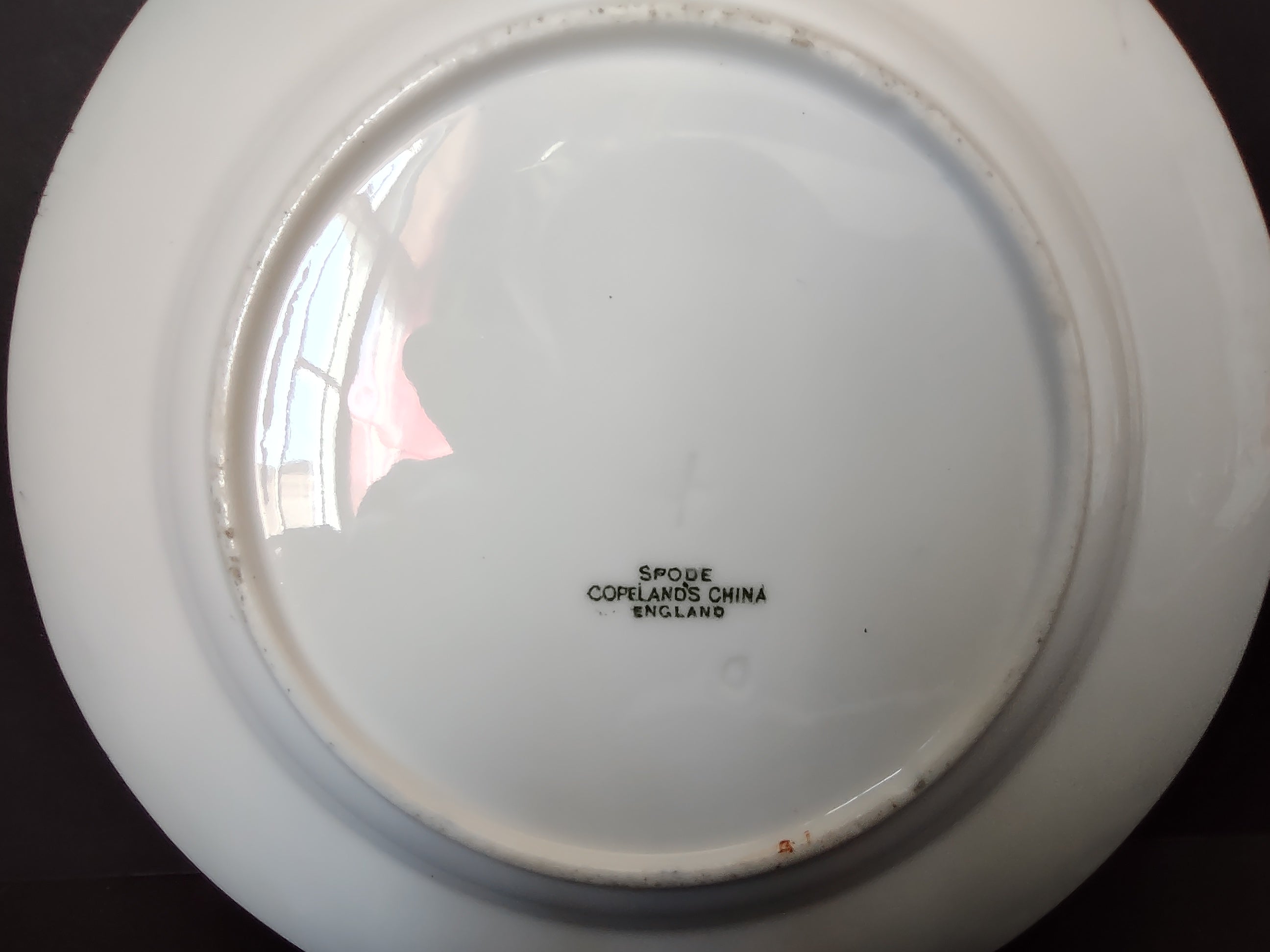 Vintage Blue Spode Fruit Floral Gold Trim Saucer Cottagecore Roses [5912]