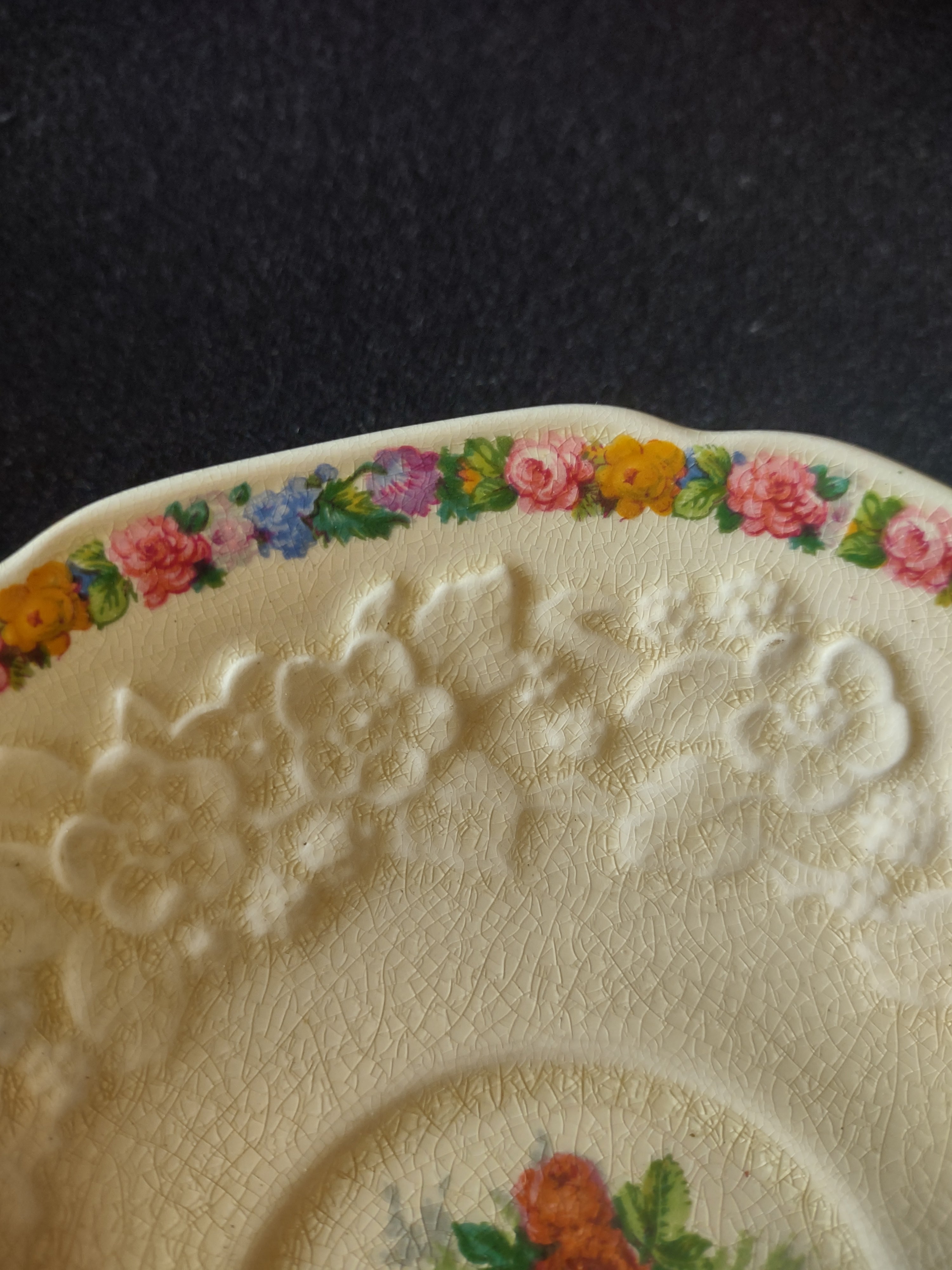 Vintage Crown Ducal Cup Saucer Set of 2 Ironstone England Cottagecore [5913]