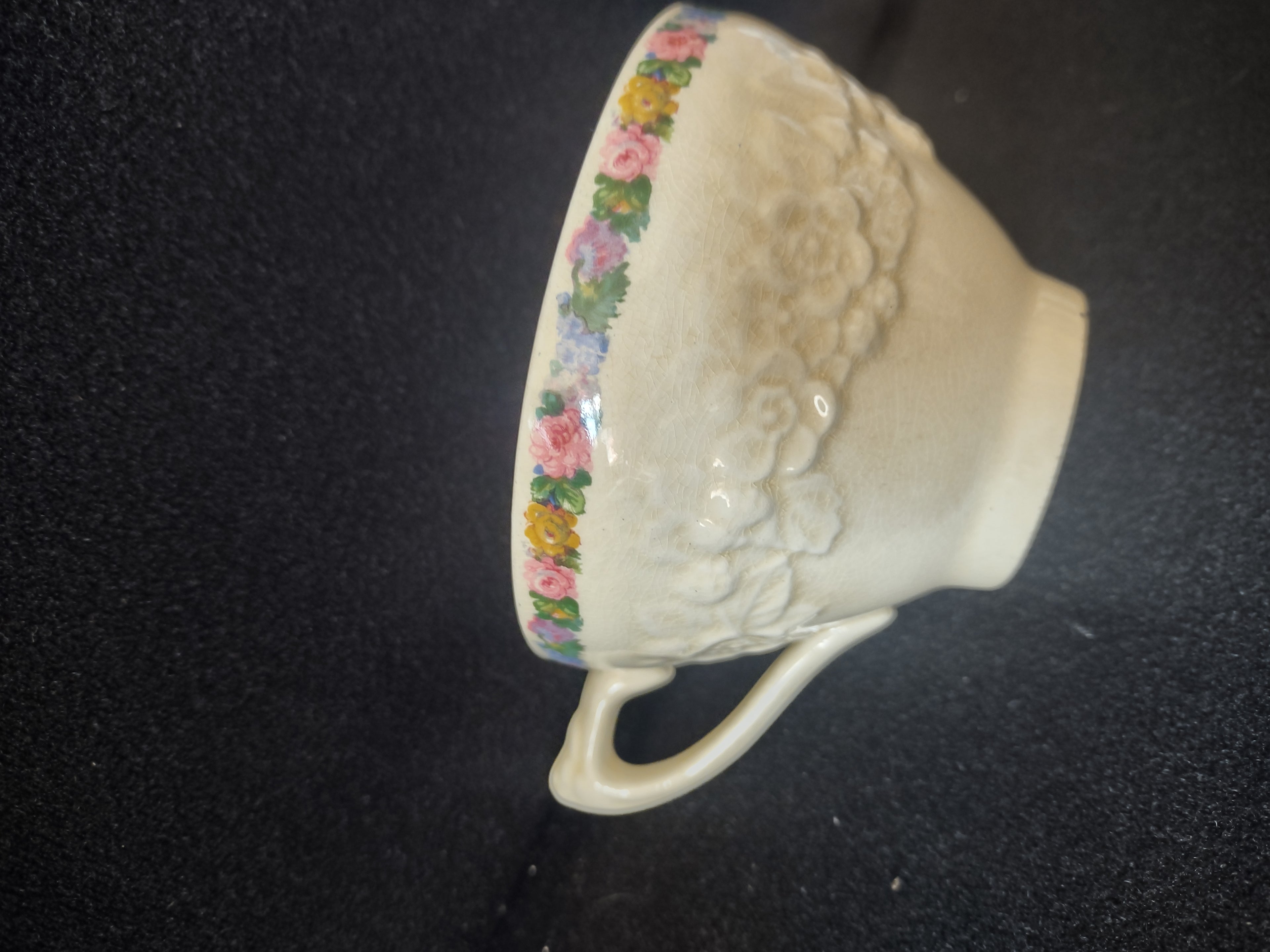 Vintage Crown Ducal Cup Saucer Set of 2 Ironstone England Cottagecore [5913]