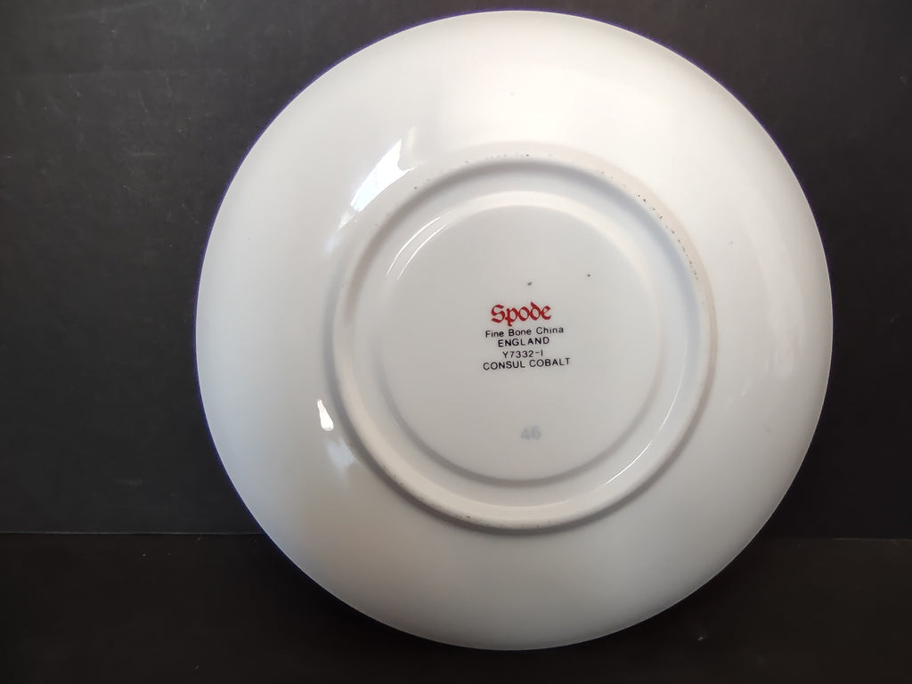 Vintage Spode Consul Cobalt Fine Bone China Saucer England Cottagecore [5915]
