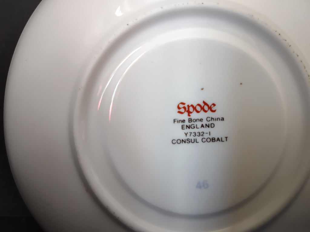 Vintage Spode Consul Cobalt Fine Bone China Saucer England Cottagecore [5915]