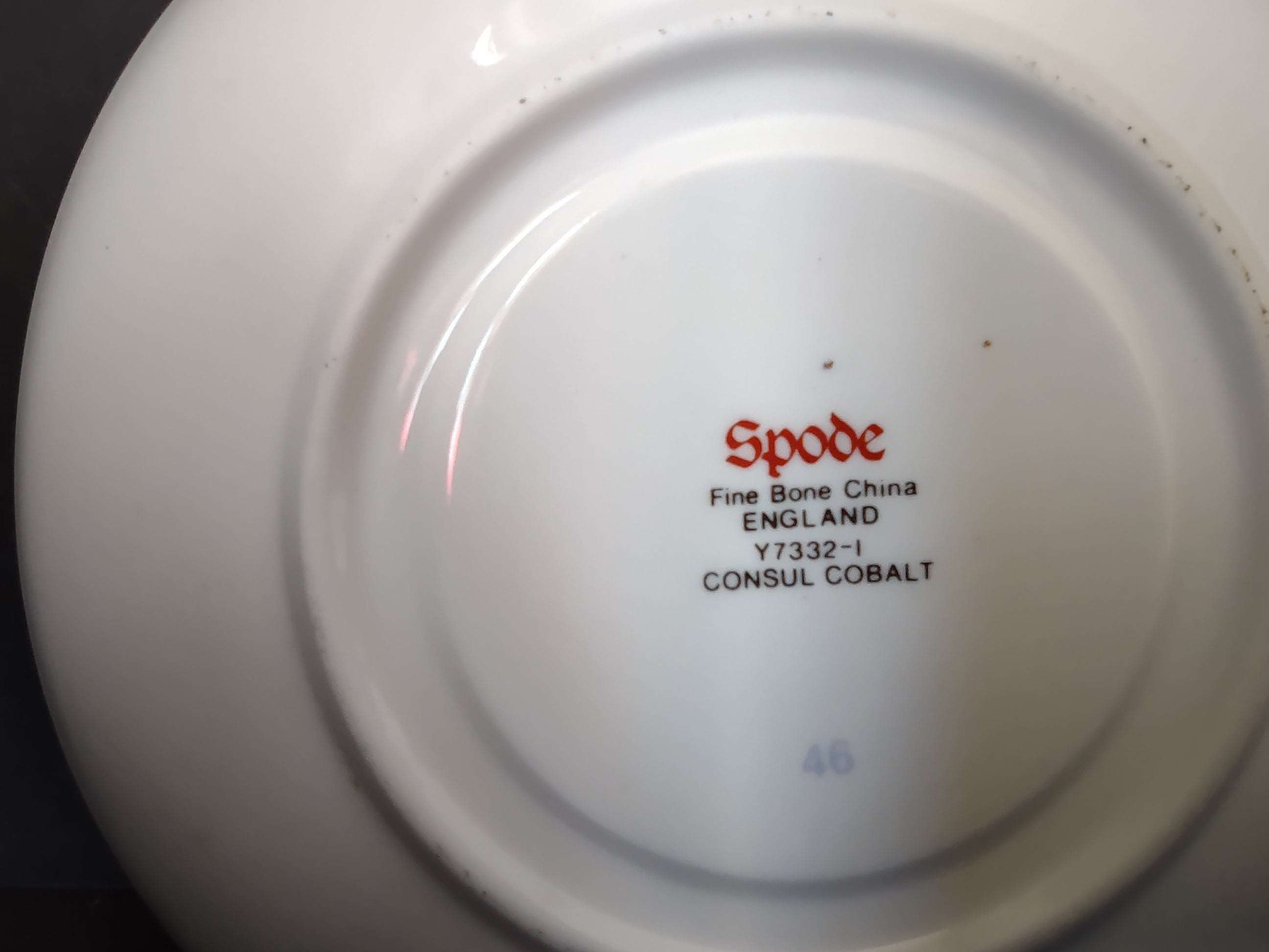 Vintage Spode Consul Cobalt Fine Bone China Saucer England Cottagecore [5915]