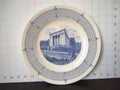 Vintage Wedgwood Egyptian Building Medical College of Virginia Blue Transferware Plate [5916]