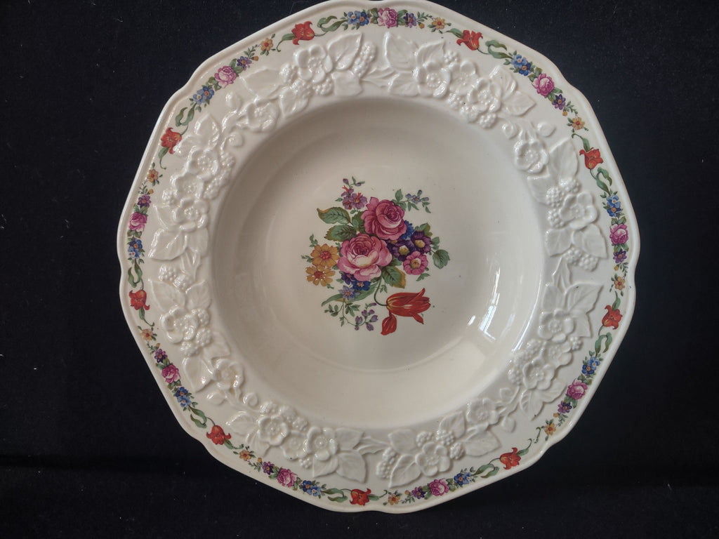 Vintage Crown Ducal Gainsborough England Floral Cottagecore Soup Bowl [5917]