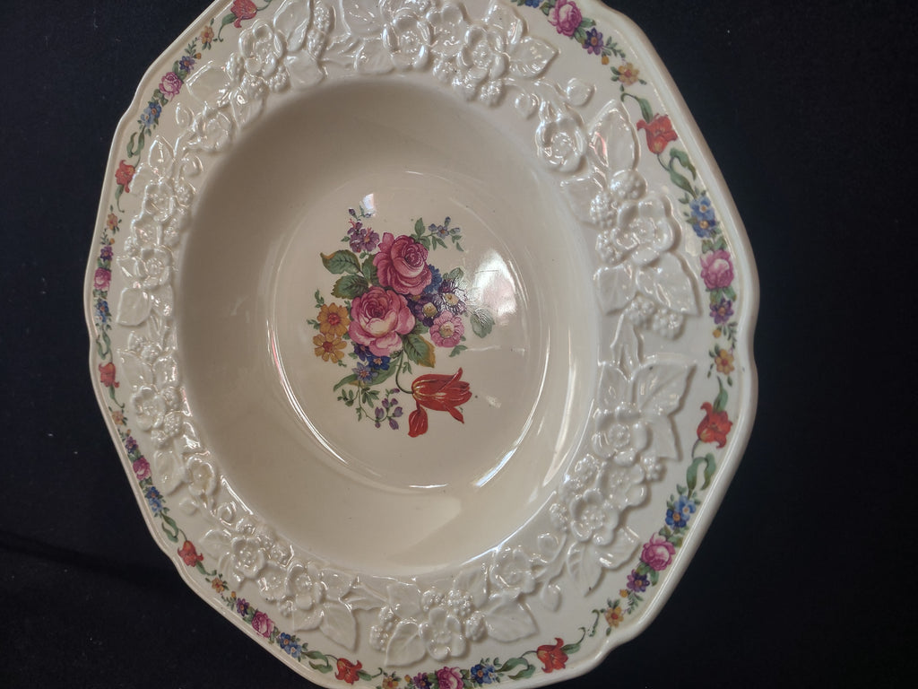 Vintage Crown Ducal Gainsborough England Floral Cottagecore Soup Bowl [5917]