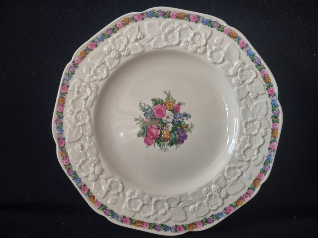 Vintage Crown Ducal Gainsborough Floral Embossed Plate [5918]