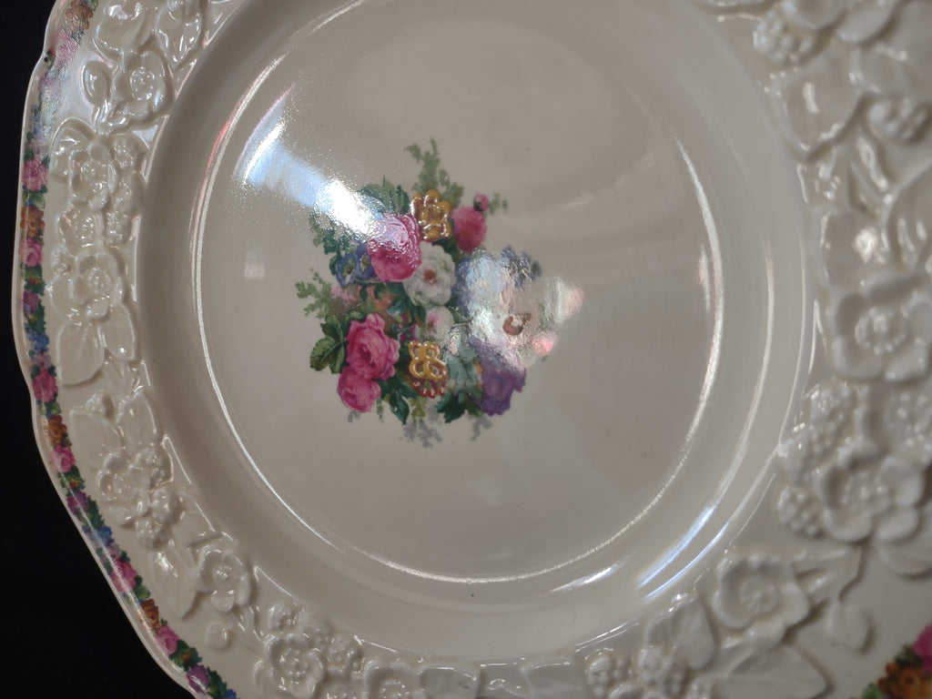 Vintage Crown Ducal Gainsborough Floral Embossed Plate [5918]