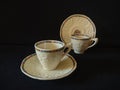 Vintage Crown Ducal Gainsborough Demitasse Cup Saucer Pair Embossed Floral [5920]