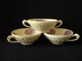 Vintage Crown Ducal Gainsborough England Embossed Floral Teacup Set of 3 [5921]