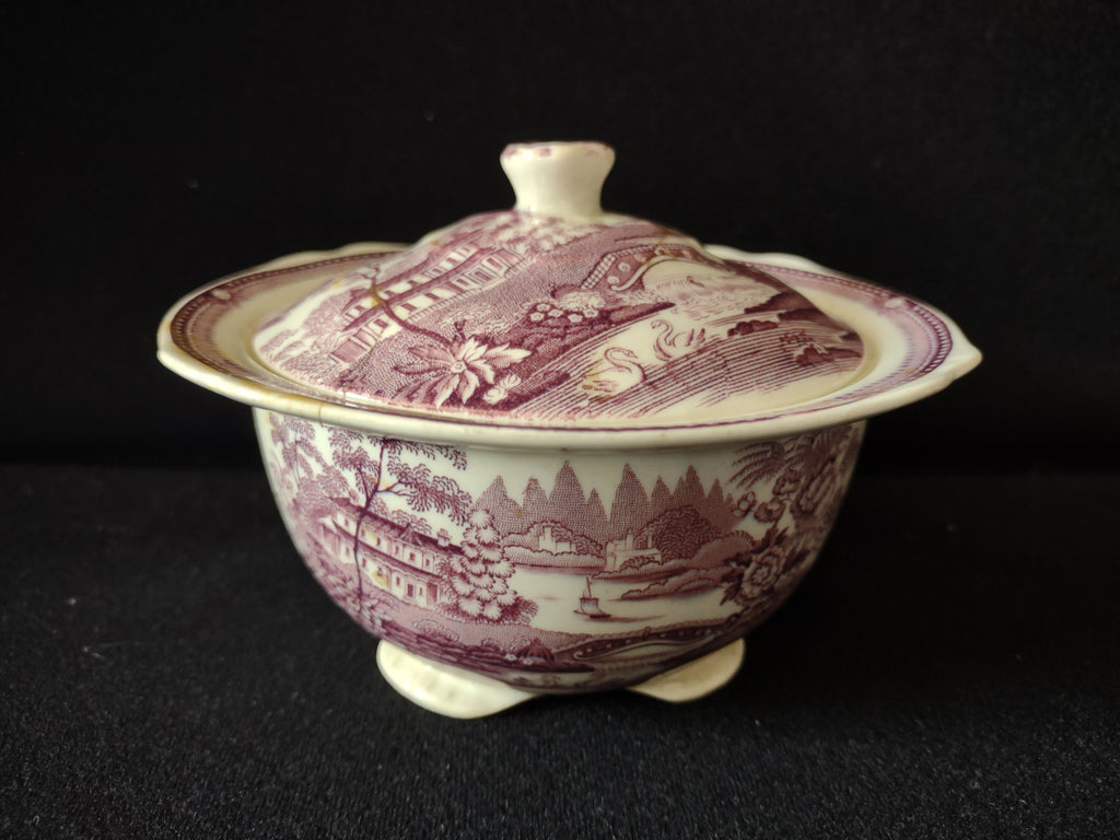 Vintage Staffordshire Tonquin Sugar Bowl Clarice Cliff REPAIRED [5925]