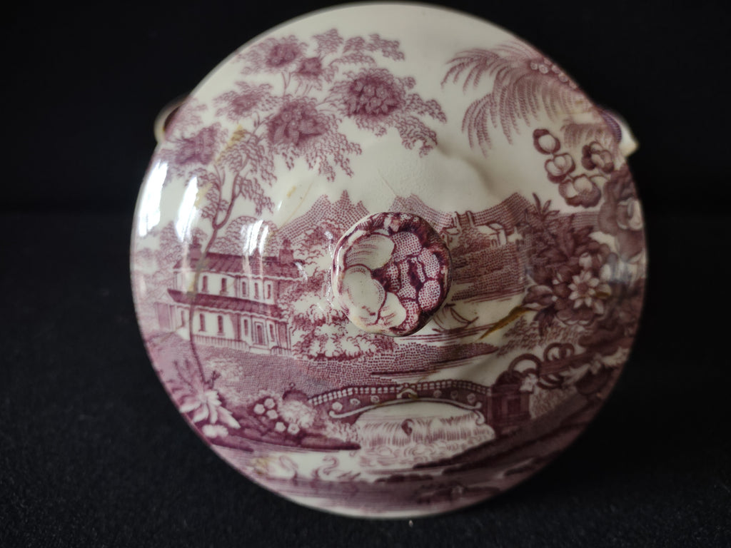 Vintage Staffordshire Tonquin Sugar Bowl Clarice Cliff REPAIRED [5925]