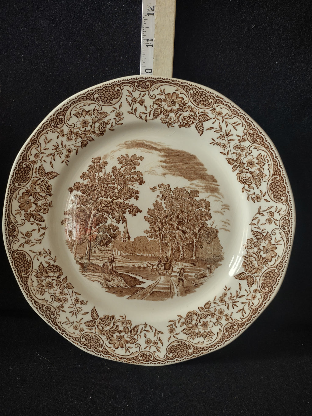 Vintage Royal Tudor Ware Olde England Brown Plate Ironstone Cottagecore [5927]