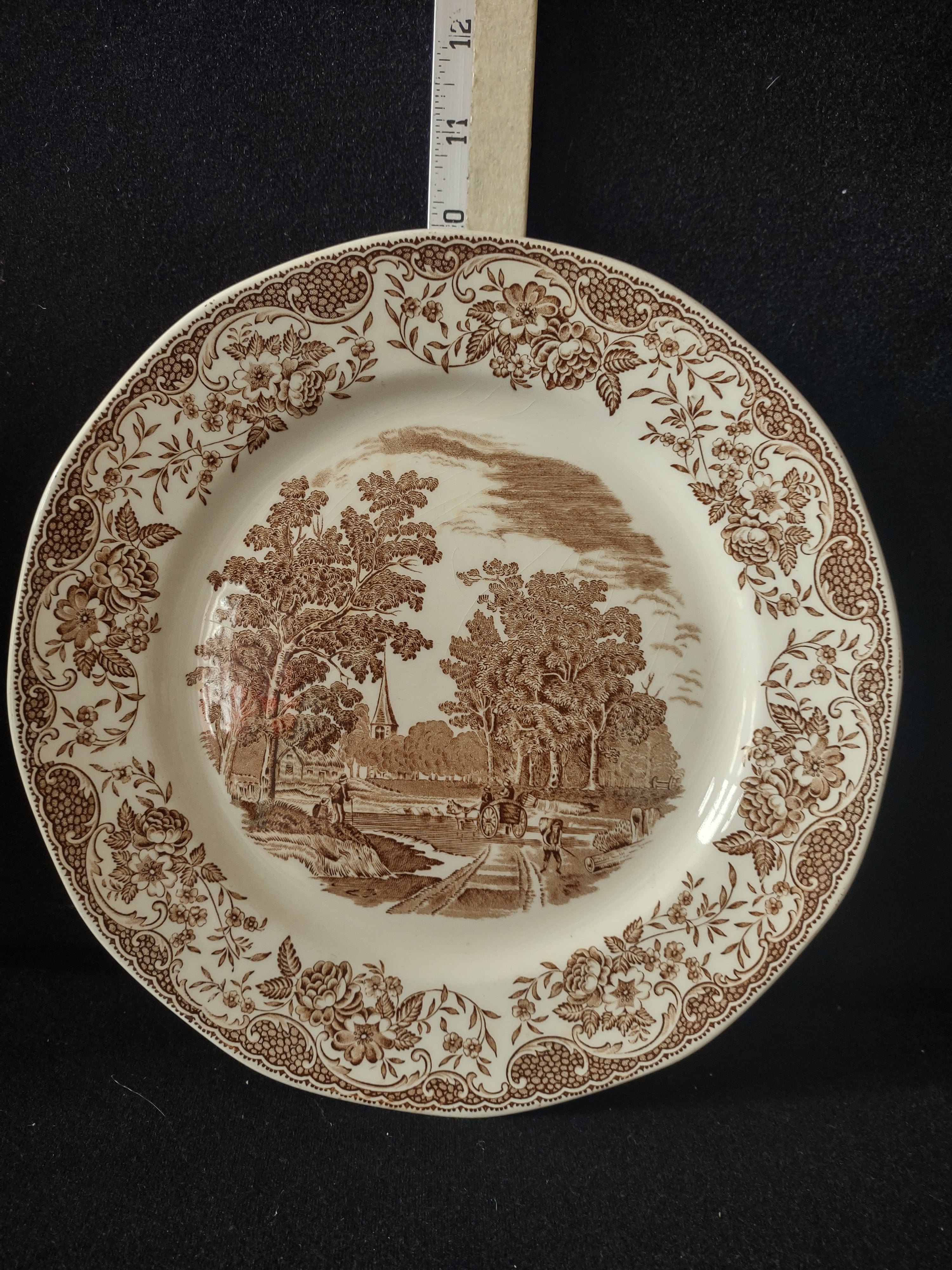 Vintage Royal Tudor Ware Olde England Brown Plate Ironstone Cottagecore [5927]