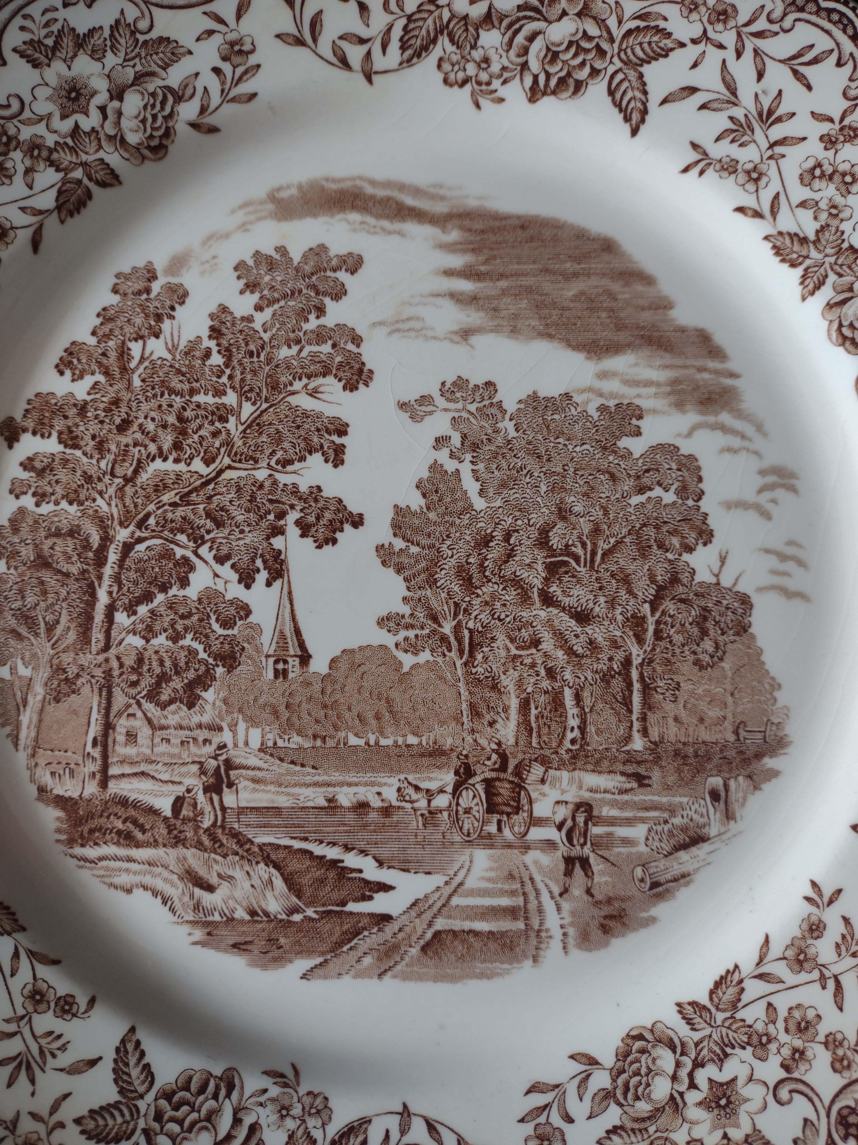 Vintage Royal Tudor Ware Olde England Brown Plate Ironstone Cottagecore [5927]