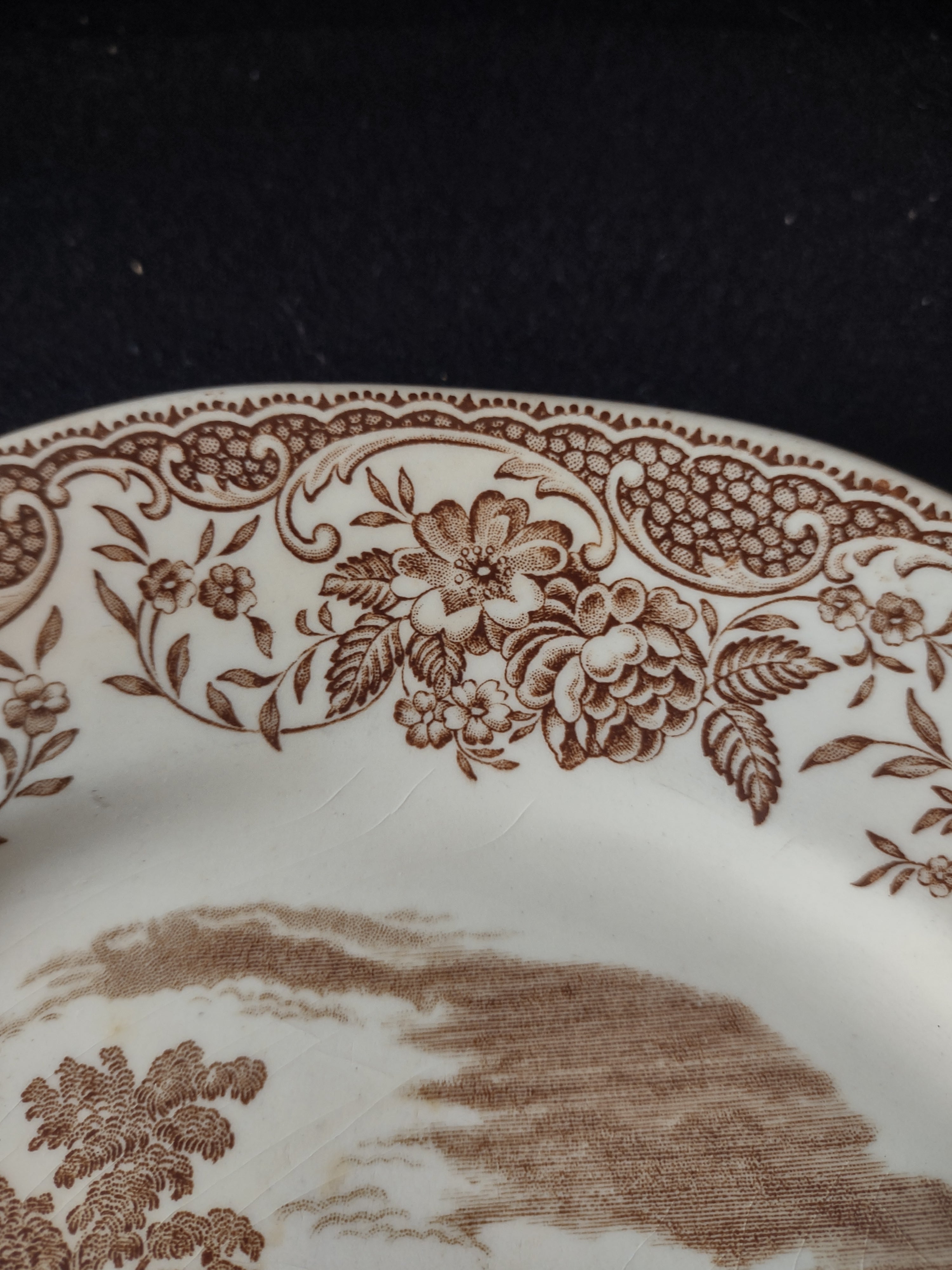 Vintage Royal Tudor Ware Olde England Brown Plate Ironstone Cottagecore [5927]