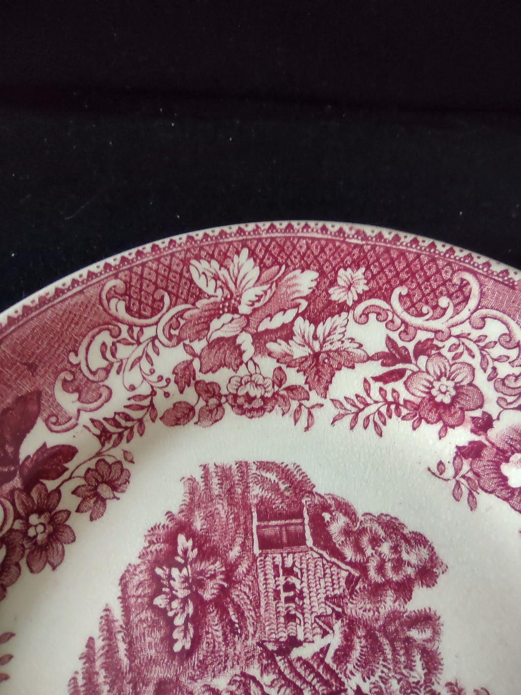 Vintage Avon Cottage Pink Transferware Serving Platter Ironstone England [5930]