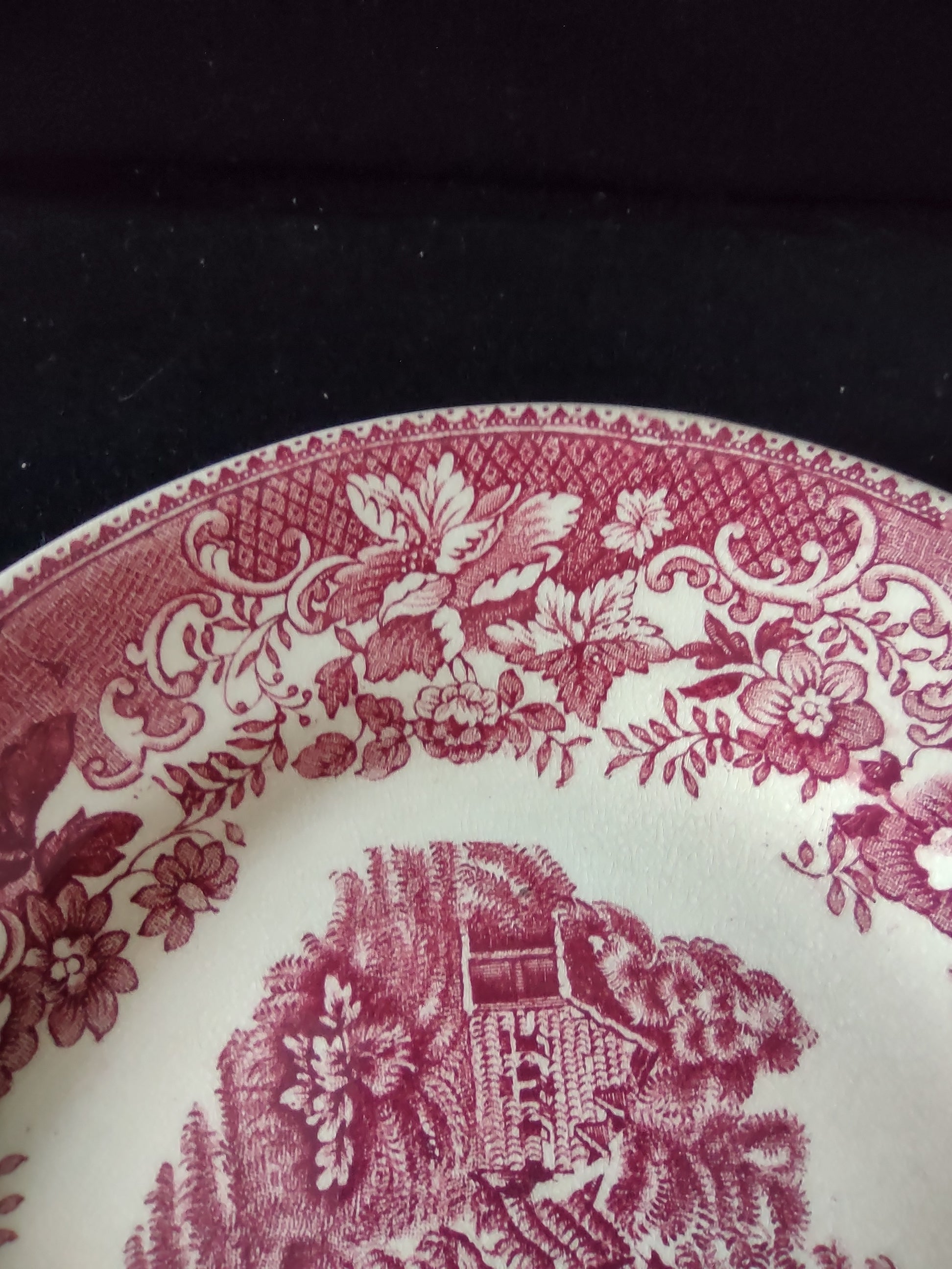 Vintage Avon Cottage Pink Transferware Serving Platter Ironstone England [5930]
