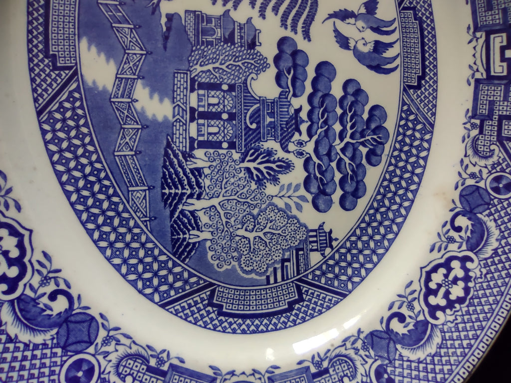 Vintage Swinnertons Old Willow Oval Platter Ironstone Cottagecore England [5931]