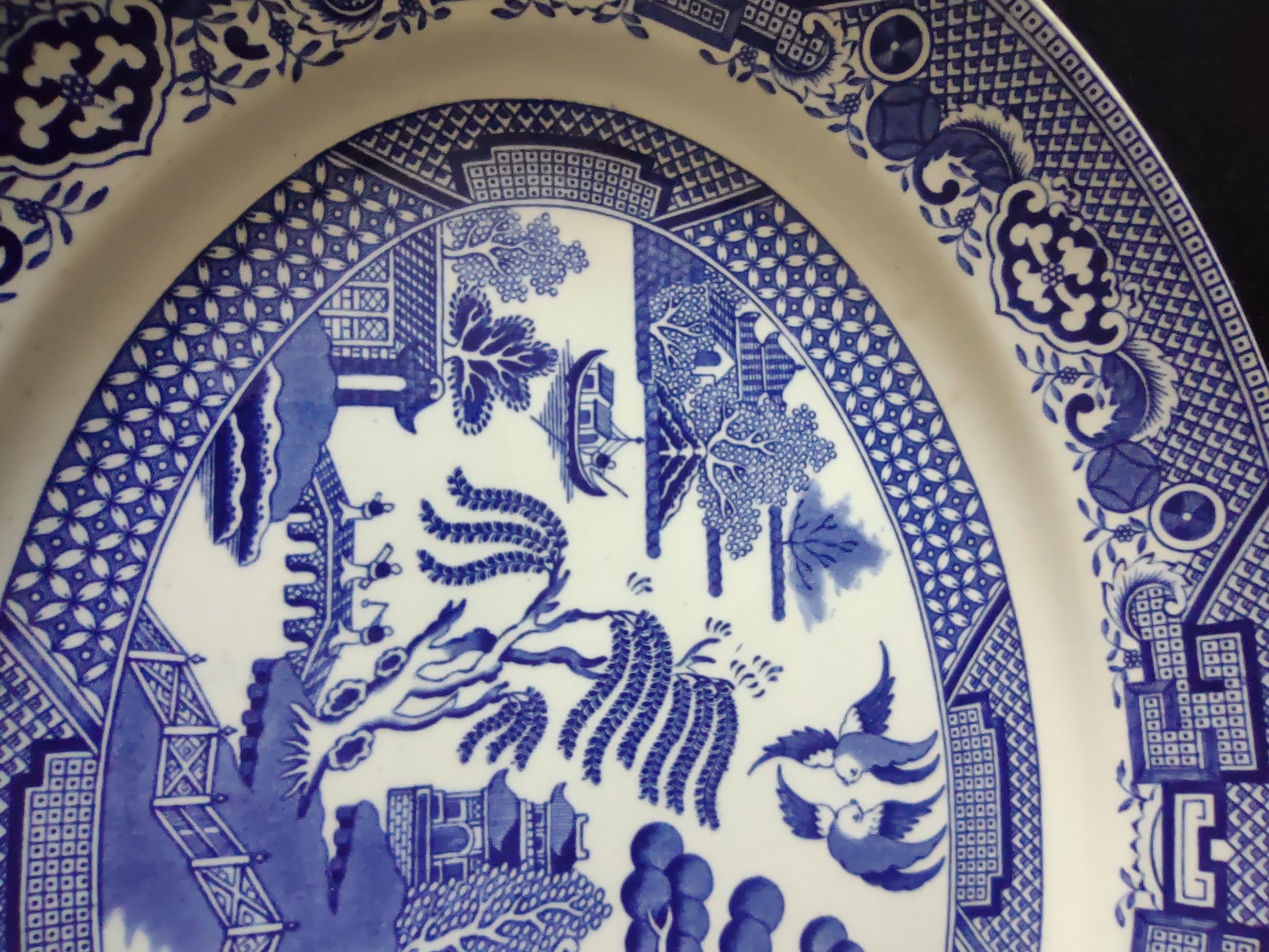 Vintage Swinnertons Old Willow Oval Platter Ironstone Cottagecore England [5931]