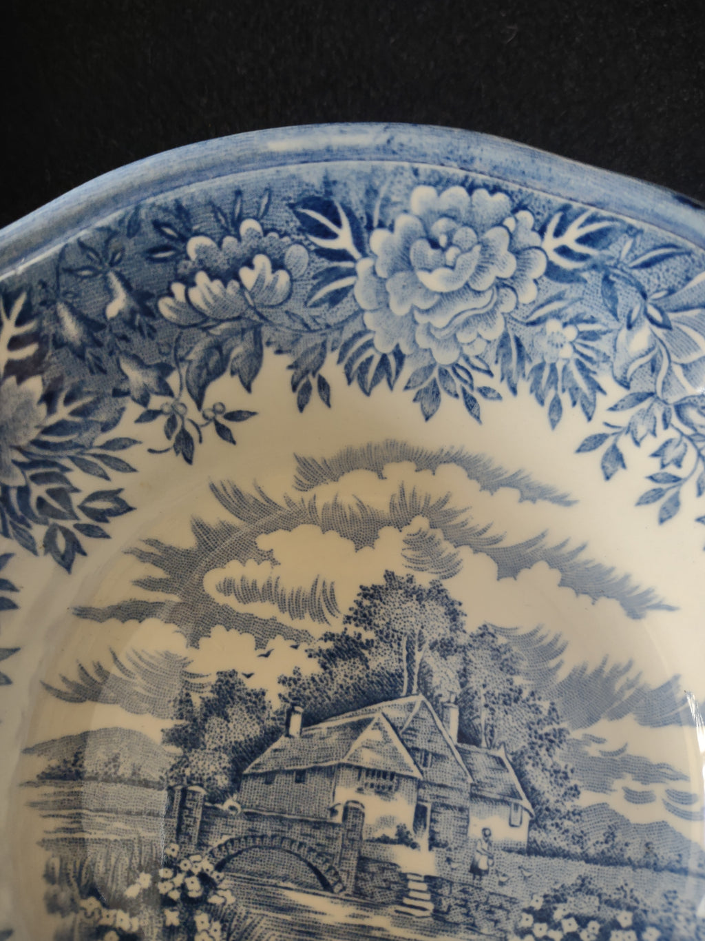 Vintage Salem Village Blue Berry Bowl Ironstone Cottagecore Set of 3 [5933]