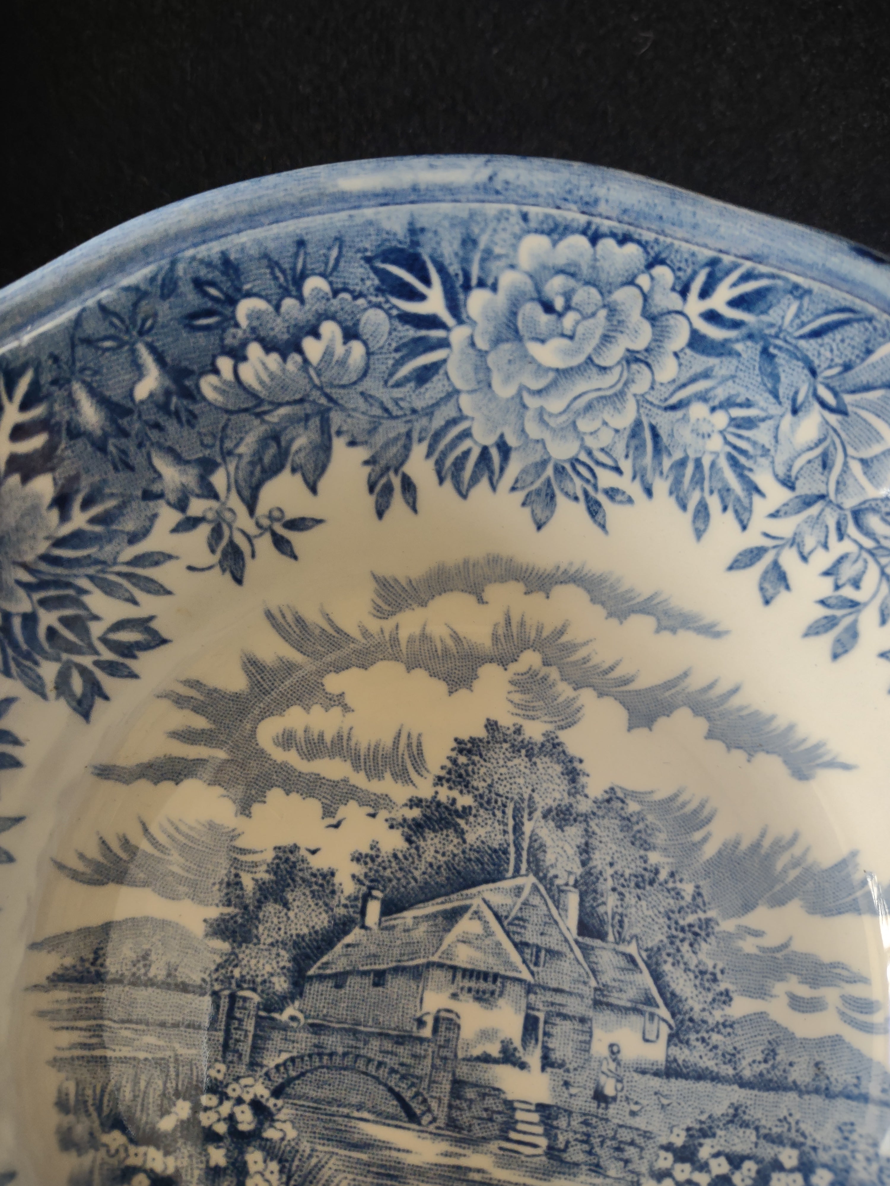 Vintage Salem Village Blue Berry Bowl Ironstone Cottagecore Set of 3 [5933]