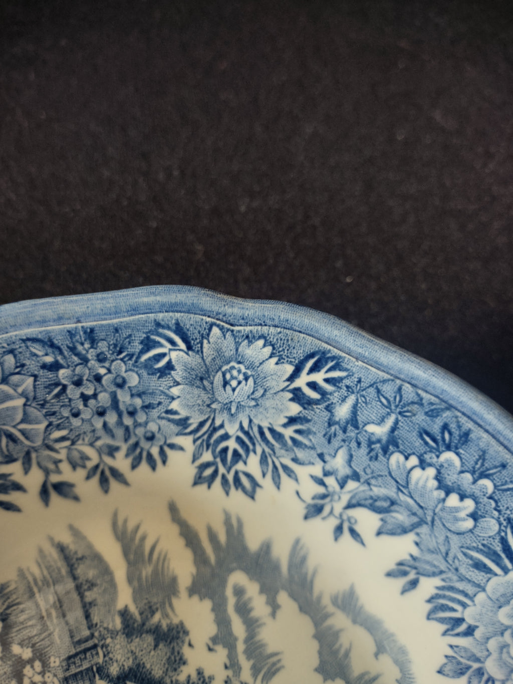 Vintage Salem Village Blue Berry Bowl Ironstone Cottagecore Set of 3 [5933]