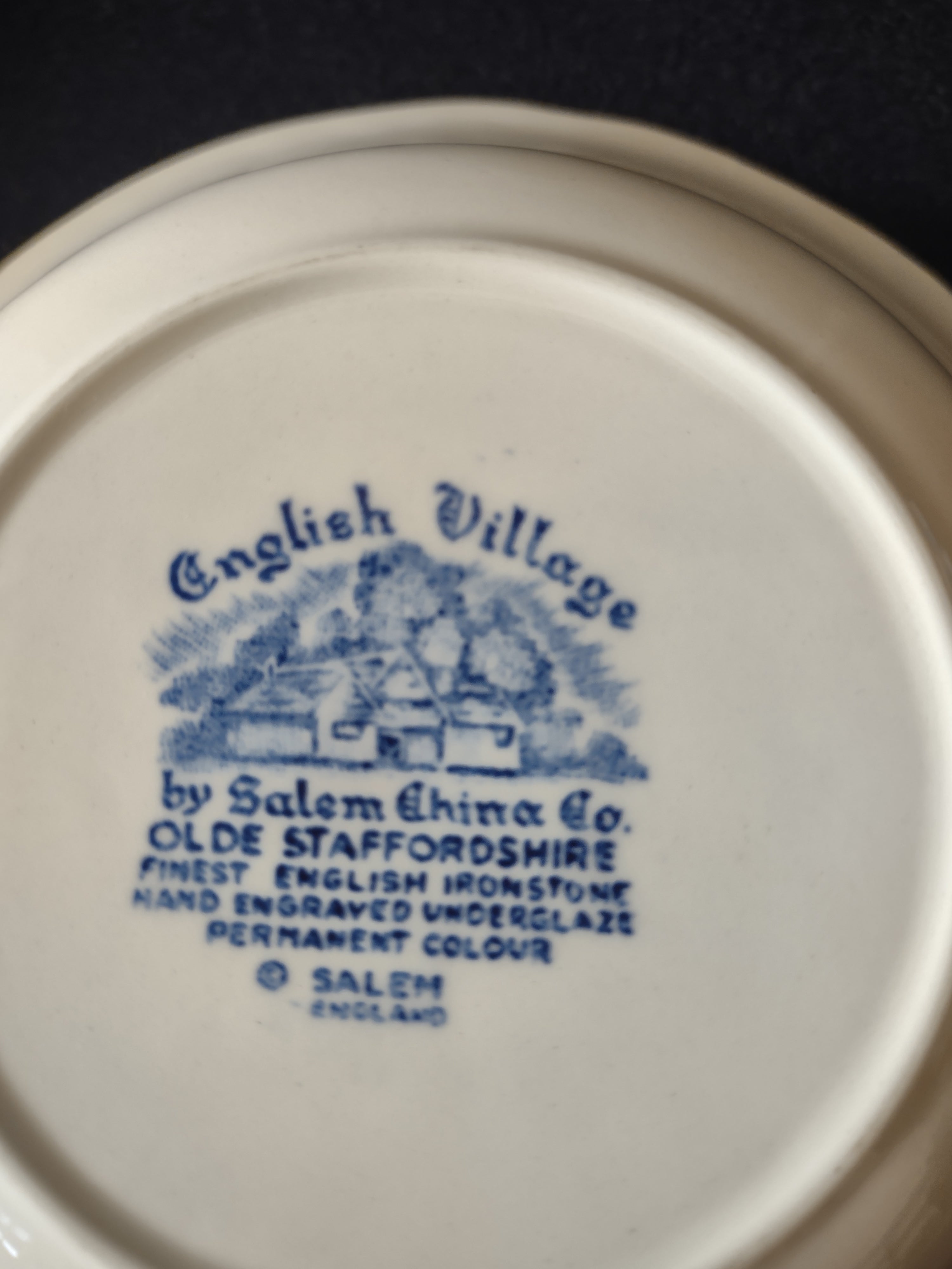 Vintage Salem China English Village Cereal Bowls Ironstone Set of 4 [5932]