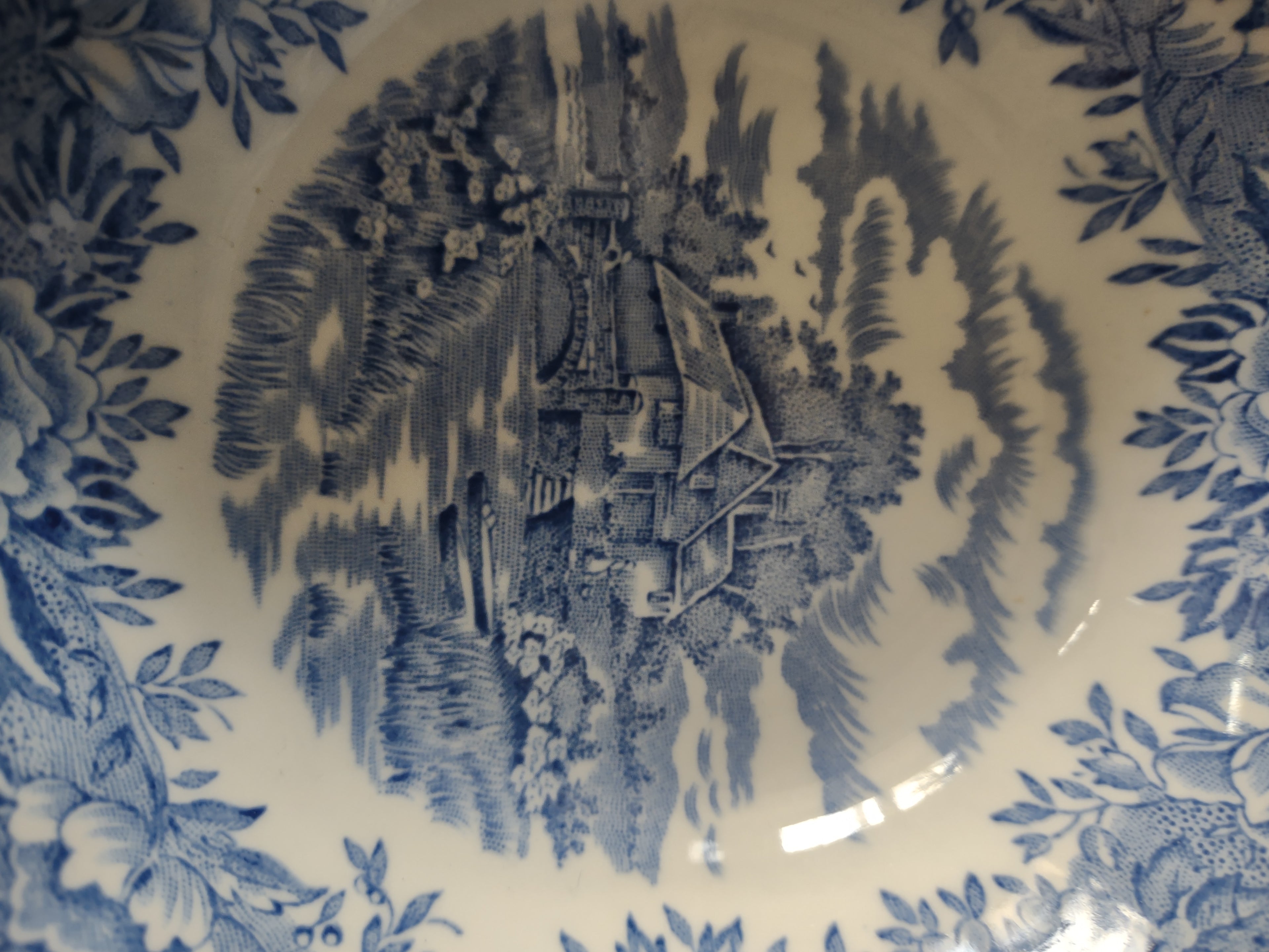 Vintage Salem Village Blue Berry Bowl Ironstone Cottagecore Set of 3 [5933]