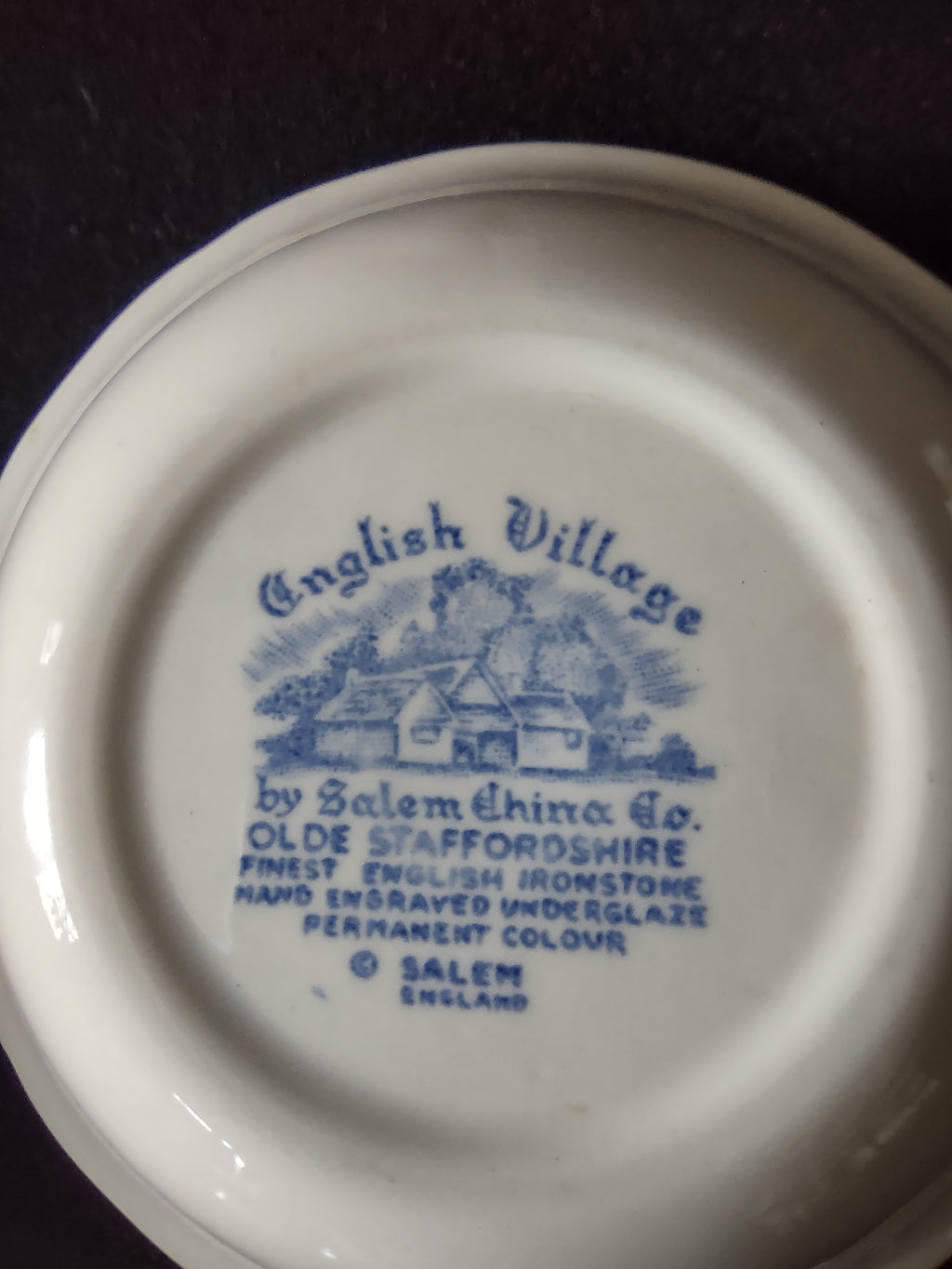 Vintage Salem Village Blue Berry Bowl Ironstone Cottagecore Set of 3 [5933]