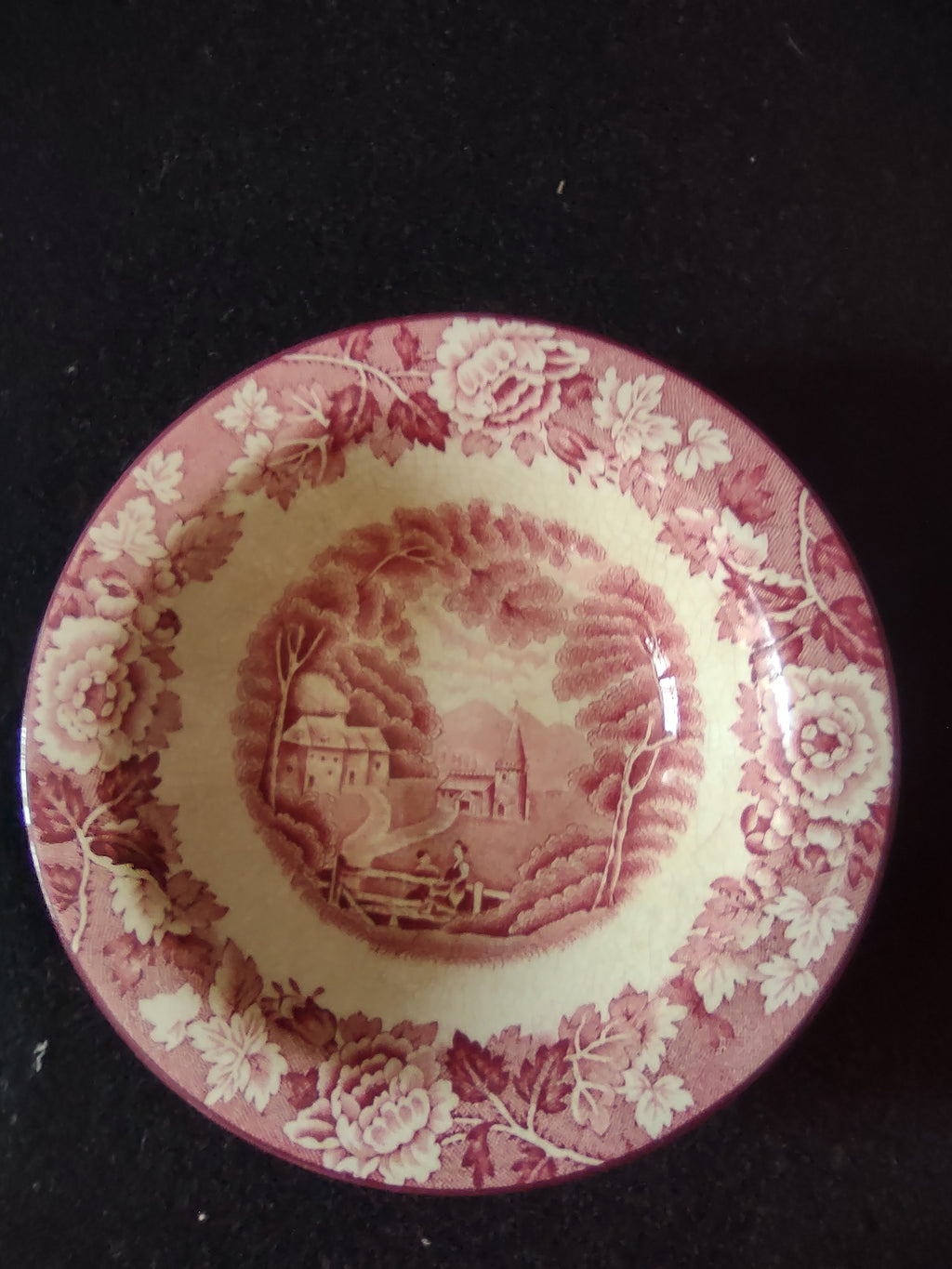 Vintage Enoch Woods English Scenery Berry Bowl Ironstone Wood & Sons [5937]