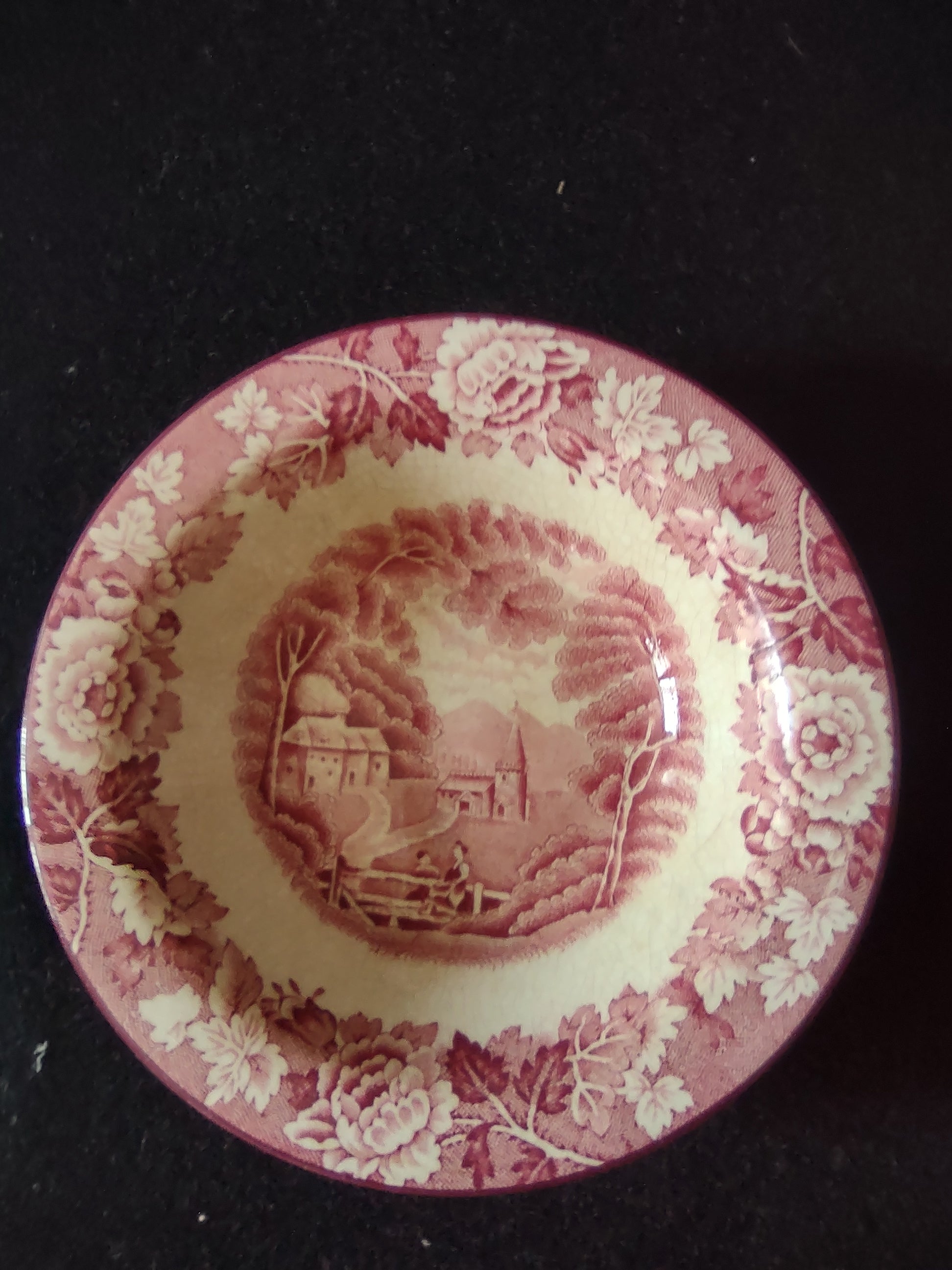 Vintage Enoch Woods English Scenery Berry Bowl Ironstone Wood & Sons [5937]