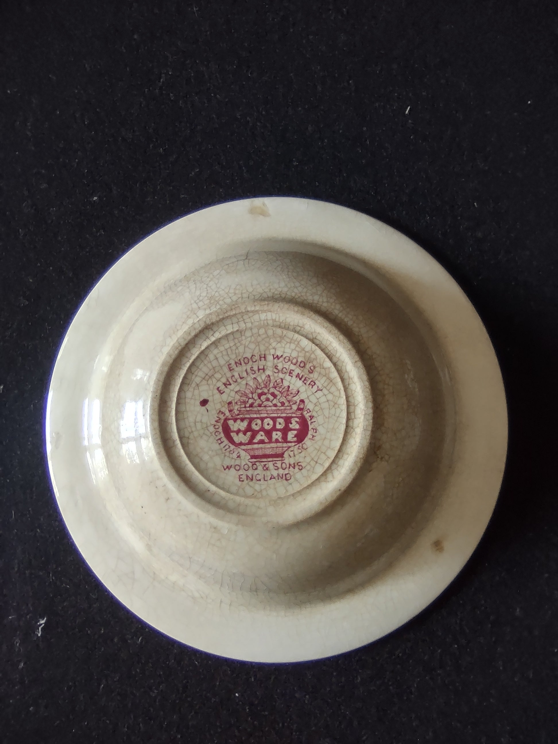 Vintage Enoch Woods English Scenery Berry Bowl Ironstone Wood & Sons [5937]
