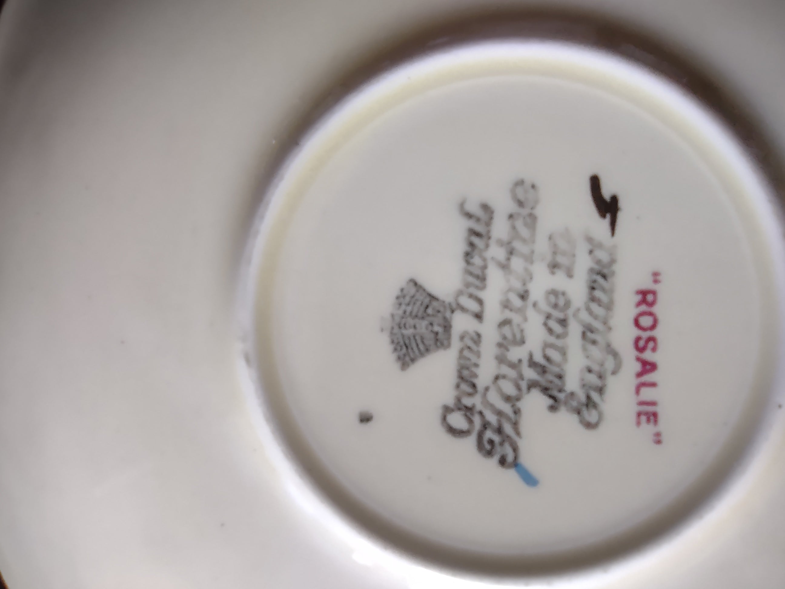 Vintage Crown Ducal Florentine Teacup Saucer Ironstone England [5939]
