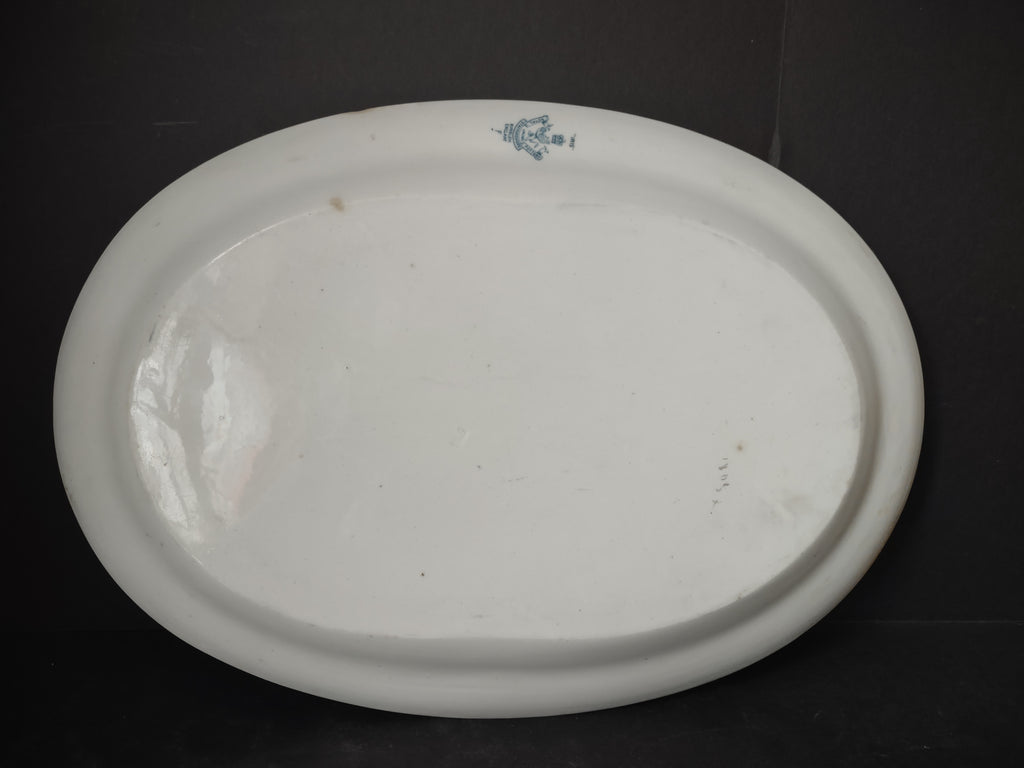Vintage Royal Staffordshire Iris Teal Transferware Oval Platter CHIP [5940]