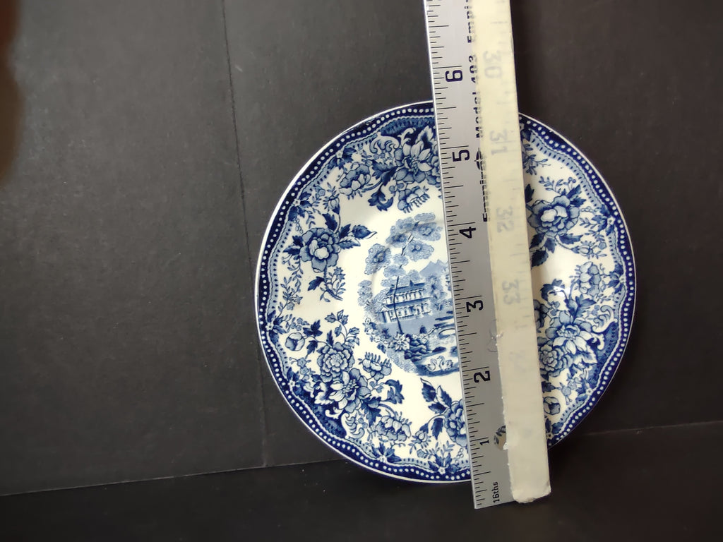 Vintage Tonquin Royal Staffordshire Clarice Cliff Blue Transferware Saucer [5943]