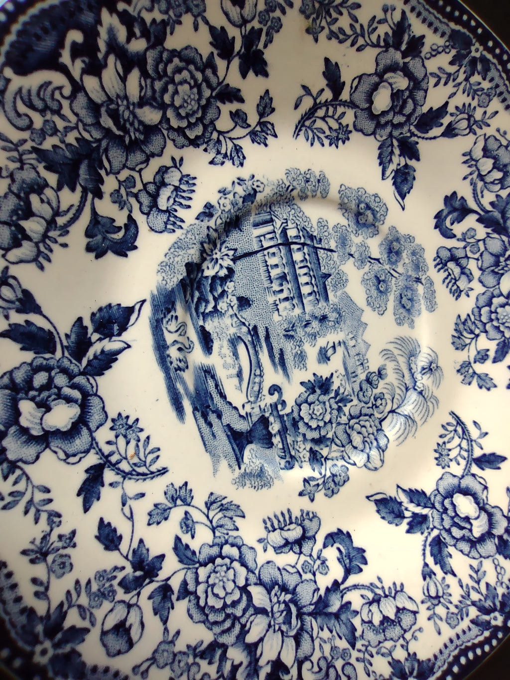 Vintage Tonquin Royal Staffordshire Clarice Cliff Blue Transferware Saucer [5943]