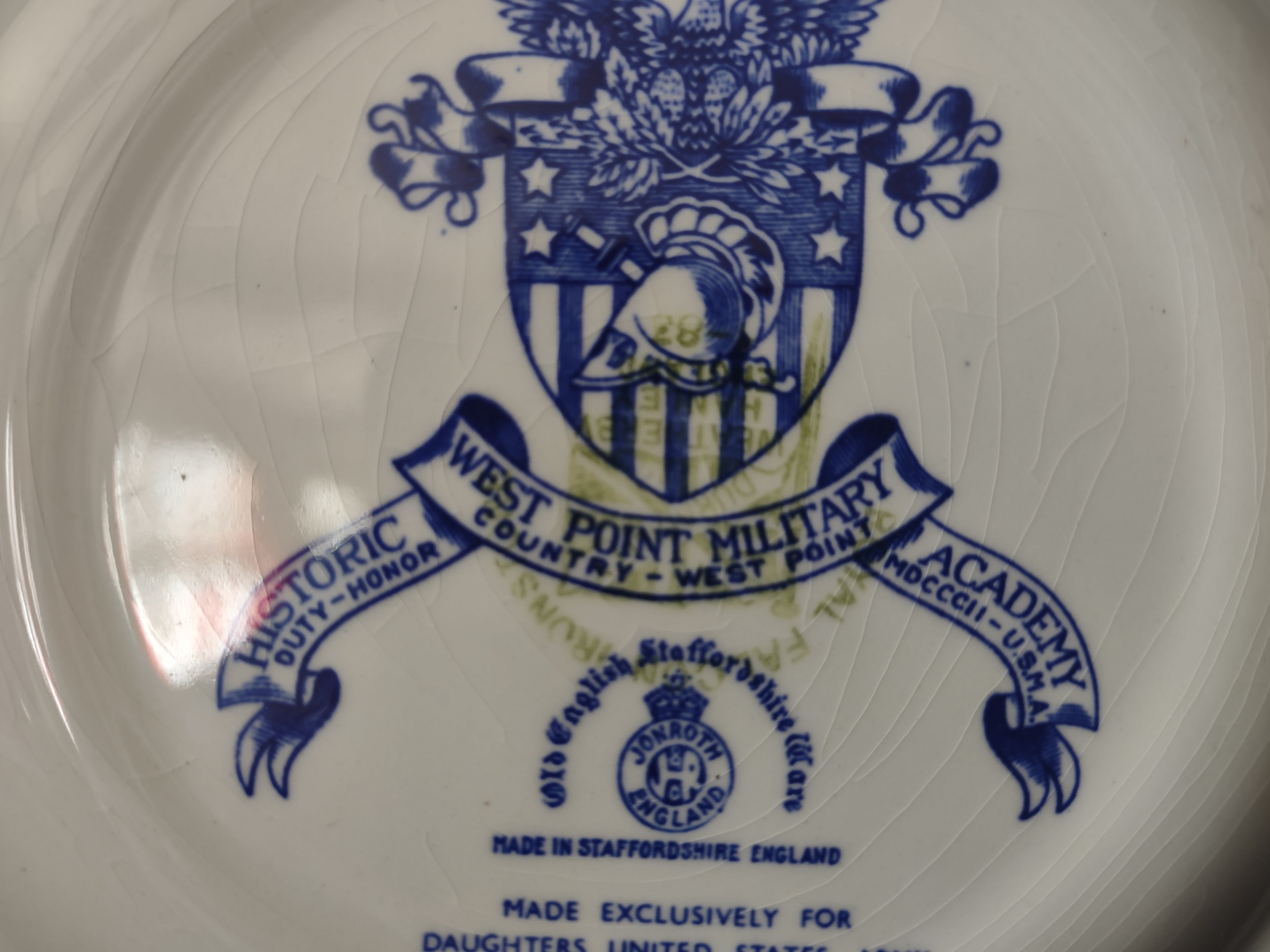 Vintage West Point Military Academy Cadet Chapel Plate Johnson Bros [5944]