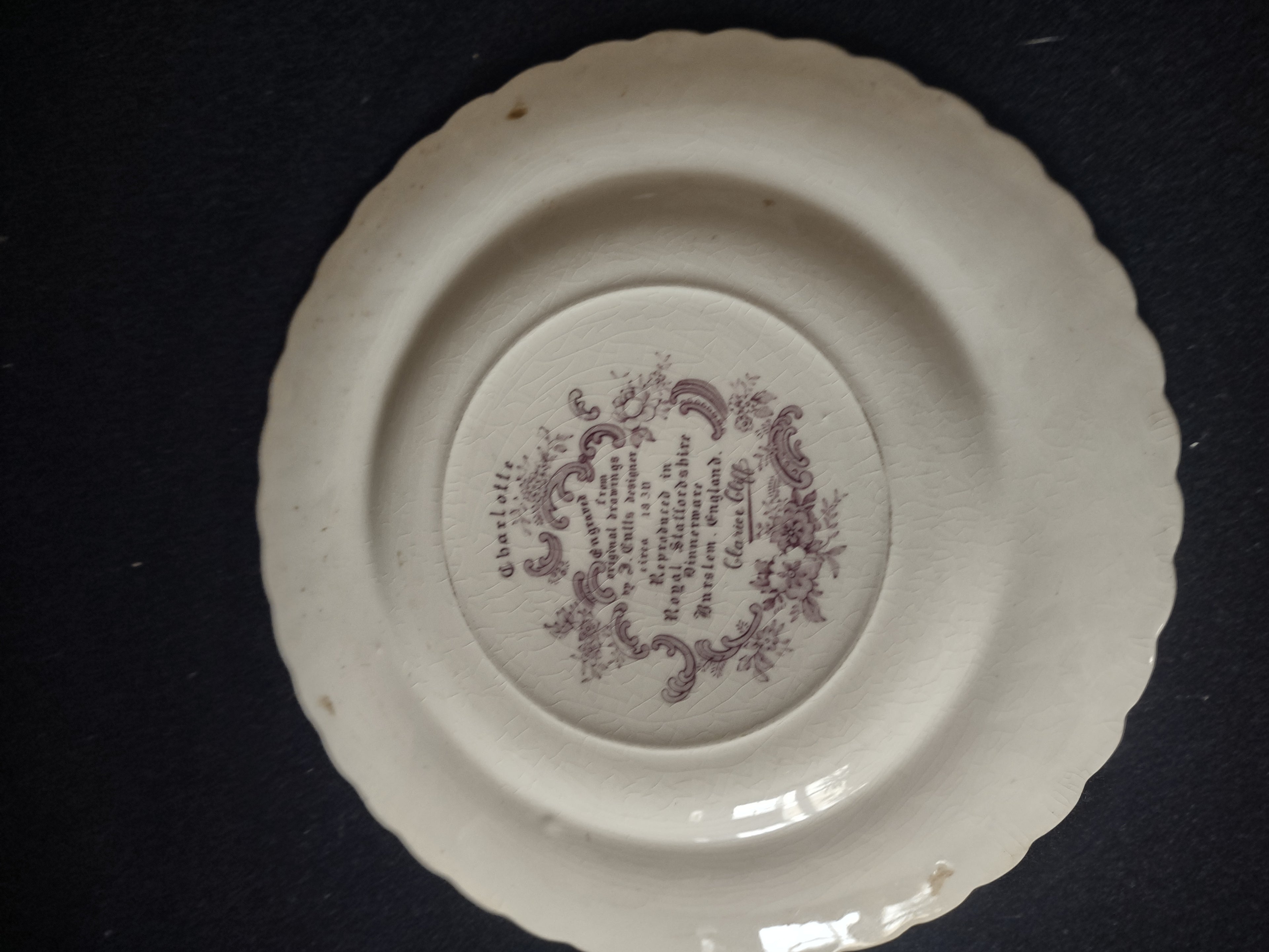 Vintage Charlotte Luncheon Plate Royal Staffordshire Ironstone England [5945]