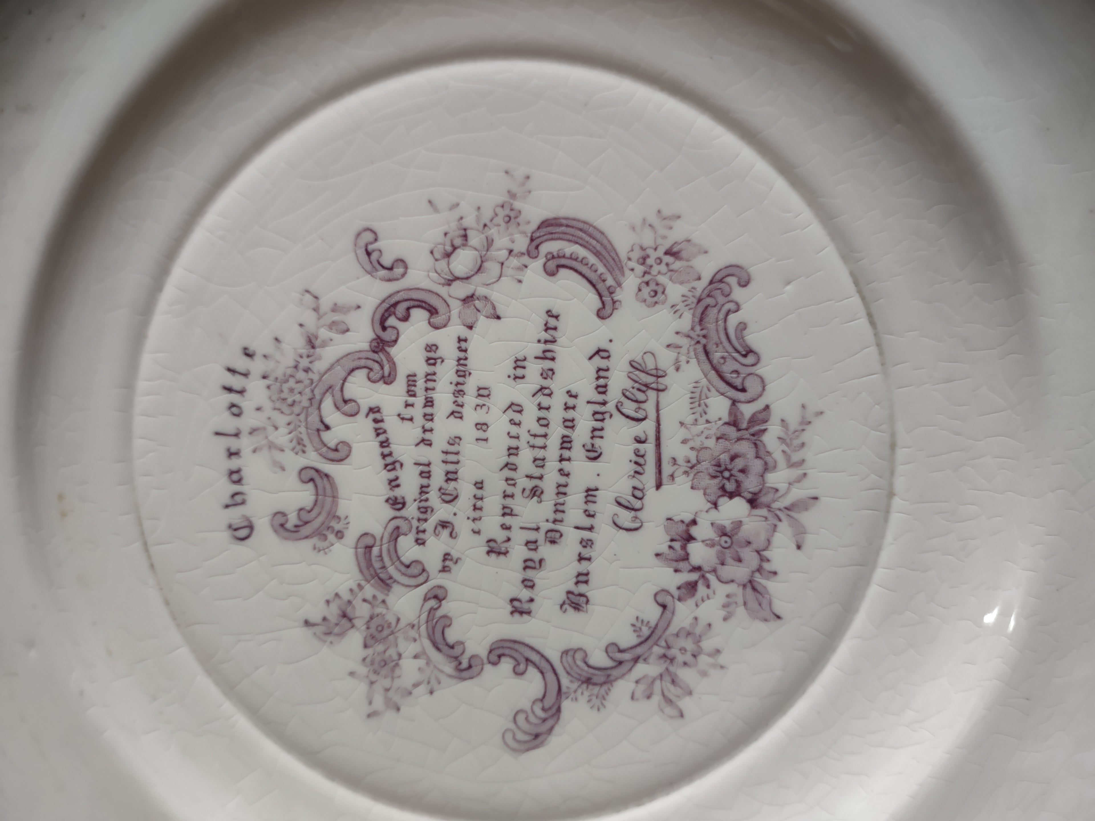 Vintage Charlotte Luncheon Plate Royal Staffordshire Ironstone England [5945]