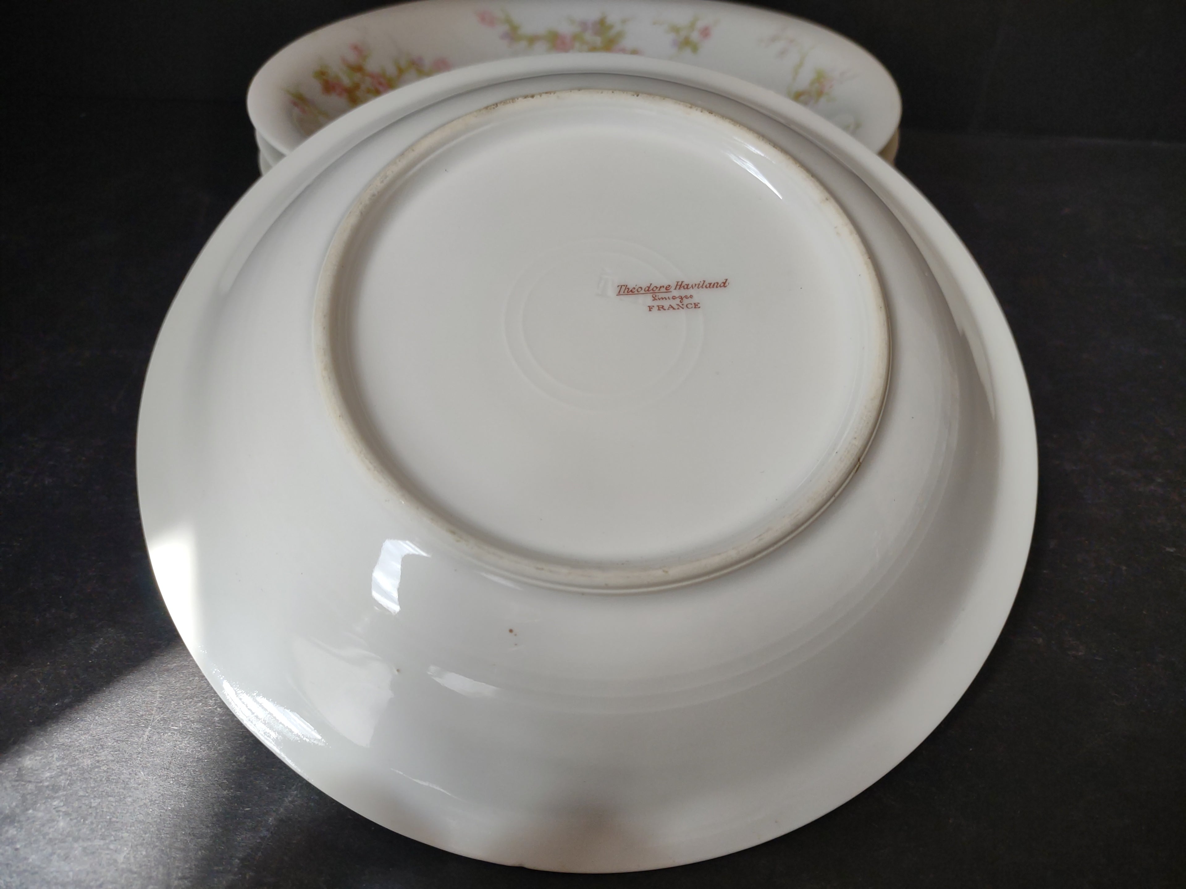 Vintage Haviland Limoges France Pink Floral Cottagecore Berry Bowls Set of 6 [396]