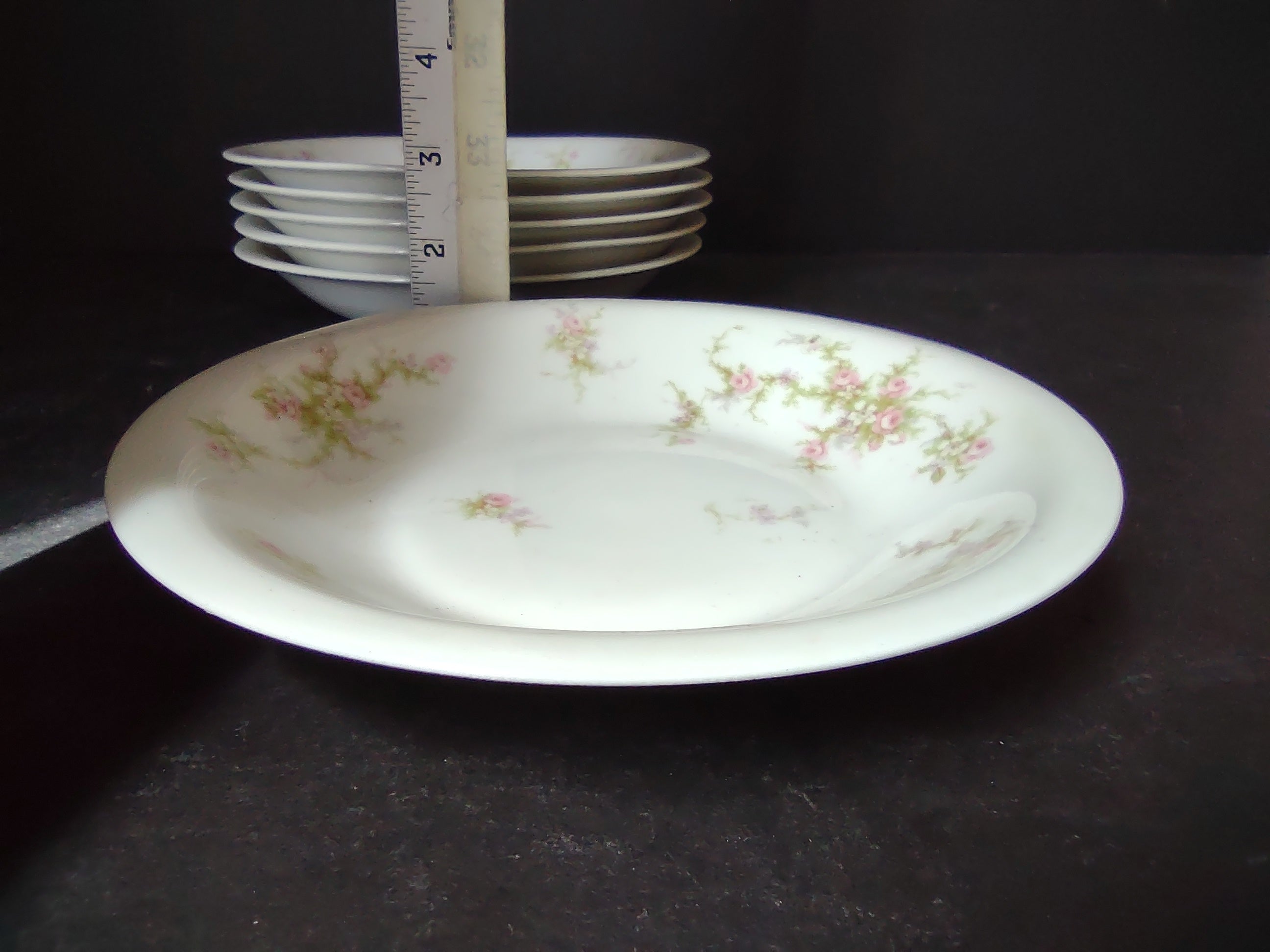 Vintage Haviland Limoges France Pink Floral Cottagecore Berry Bowls Set of 6 [396]