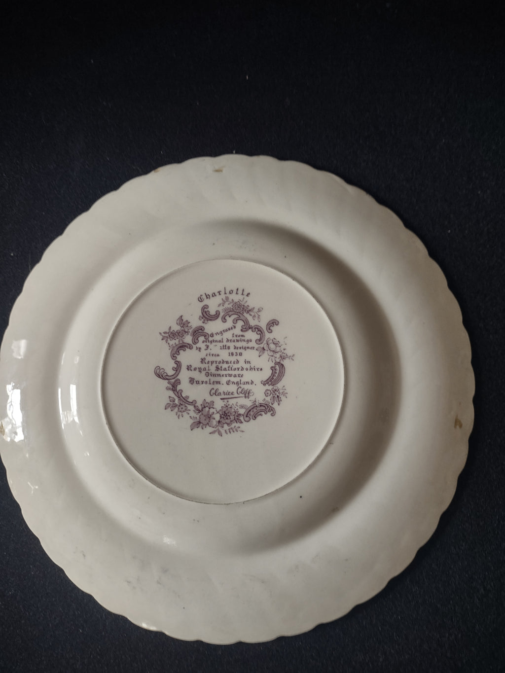 Vintage Royal Staffordshire Charlotte Dinner Plate Ironstone England [5957]