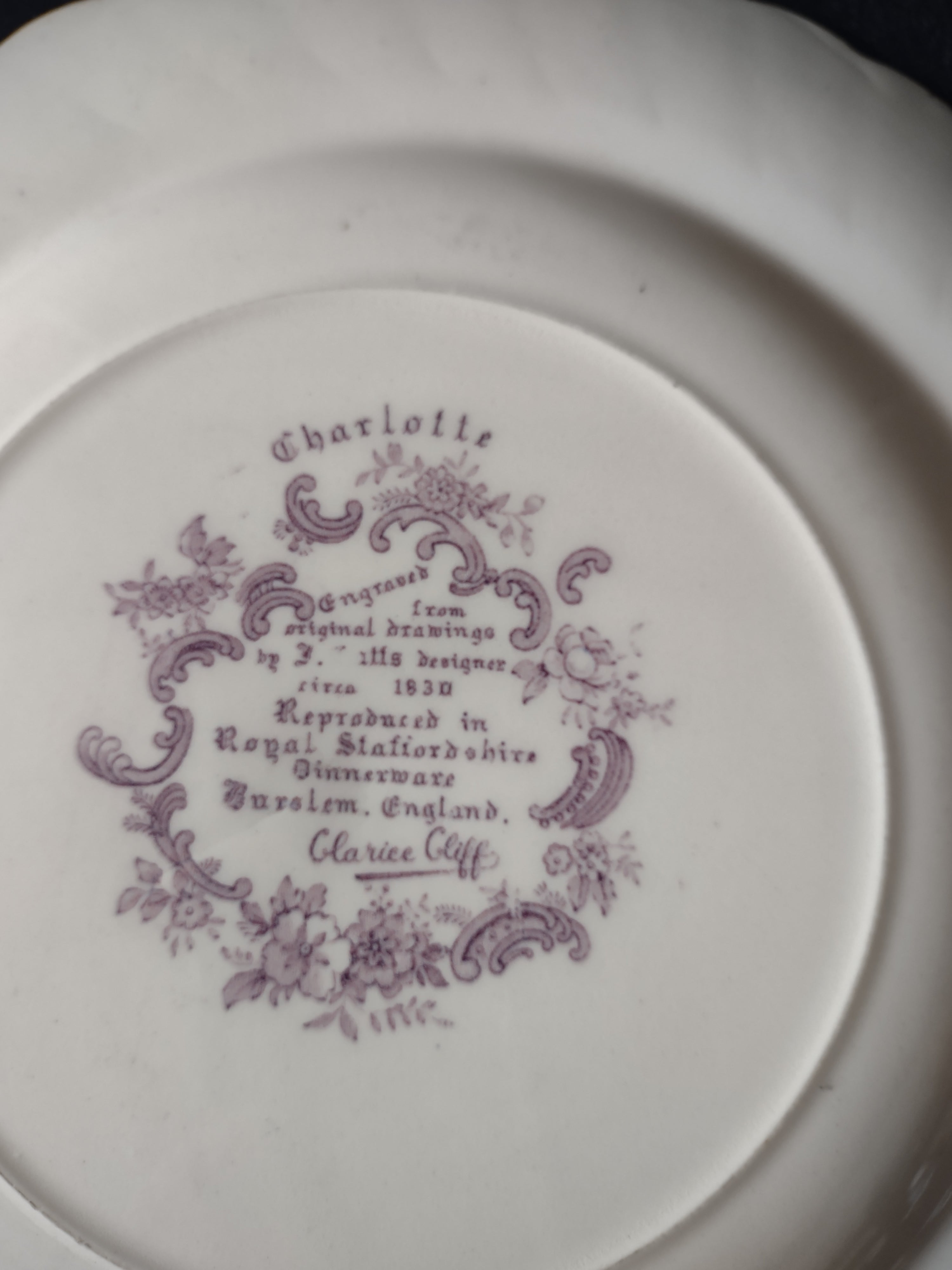 Vintage Royal Staffordshire Charlotte Dinner Plate Ironstone England [5957]